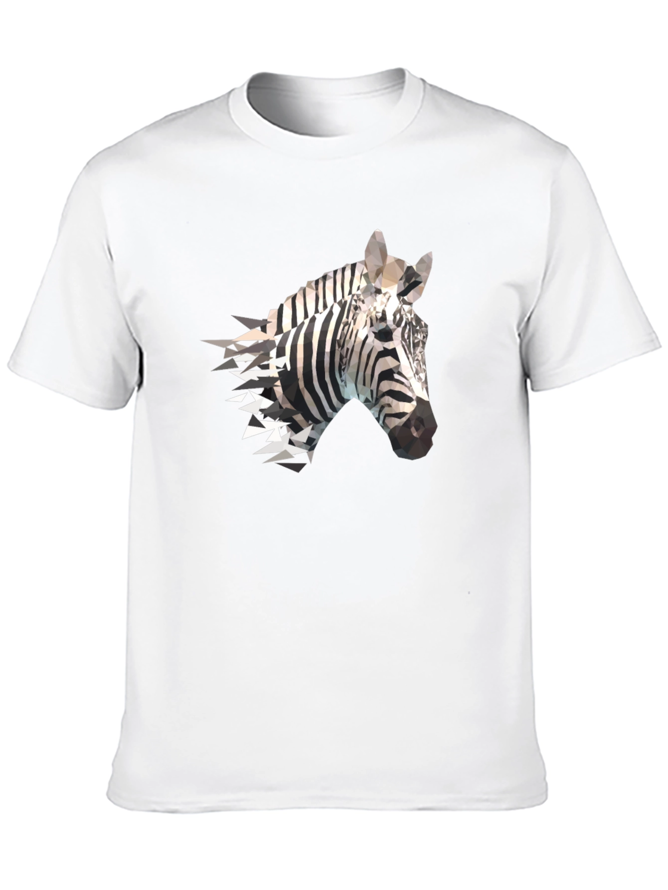Geometric Zebra Print Black T-Shirt