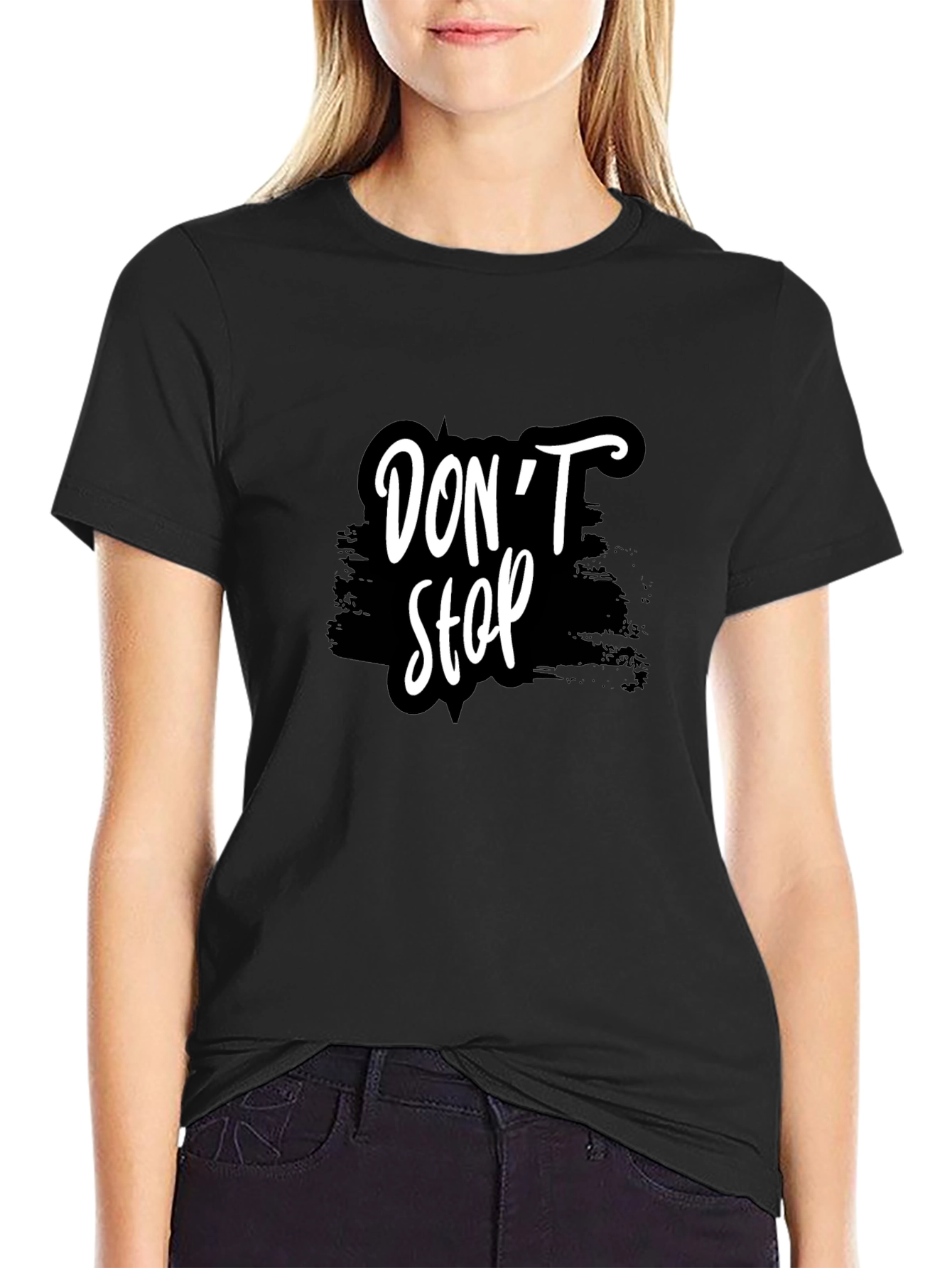 Dont Stop Graphic Tee - Stylish Black T-Shirt