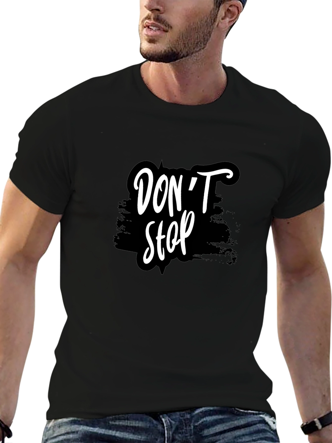 Dont Stop Graphic Tee - Stylish Black T-Shirt