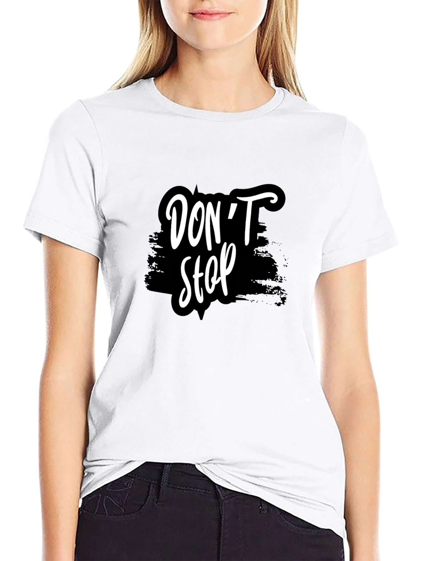 Dont Stop Graphic Tee - Stylish Black T-Shirt