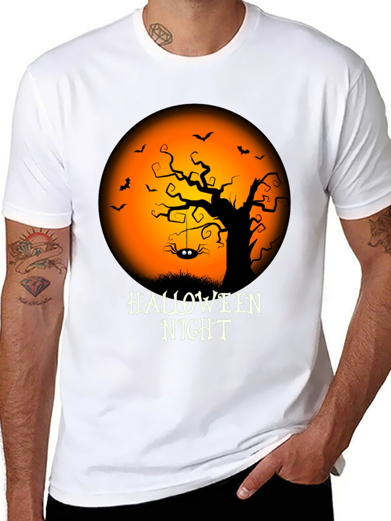 Halloween Night Graphic Tee - Spooky Season Shirt