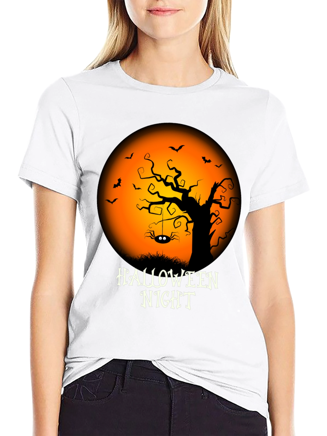 Halloween Night Graphic Tee - Spooky Season Shirt