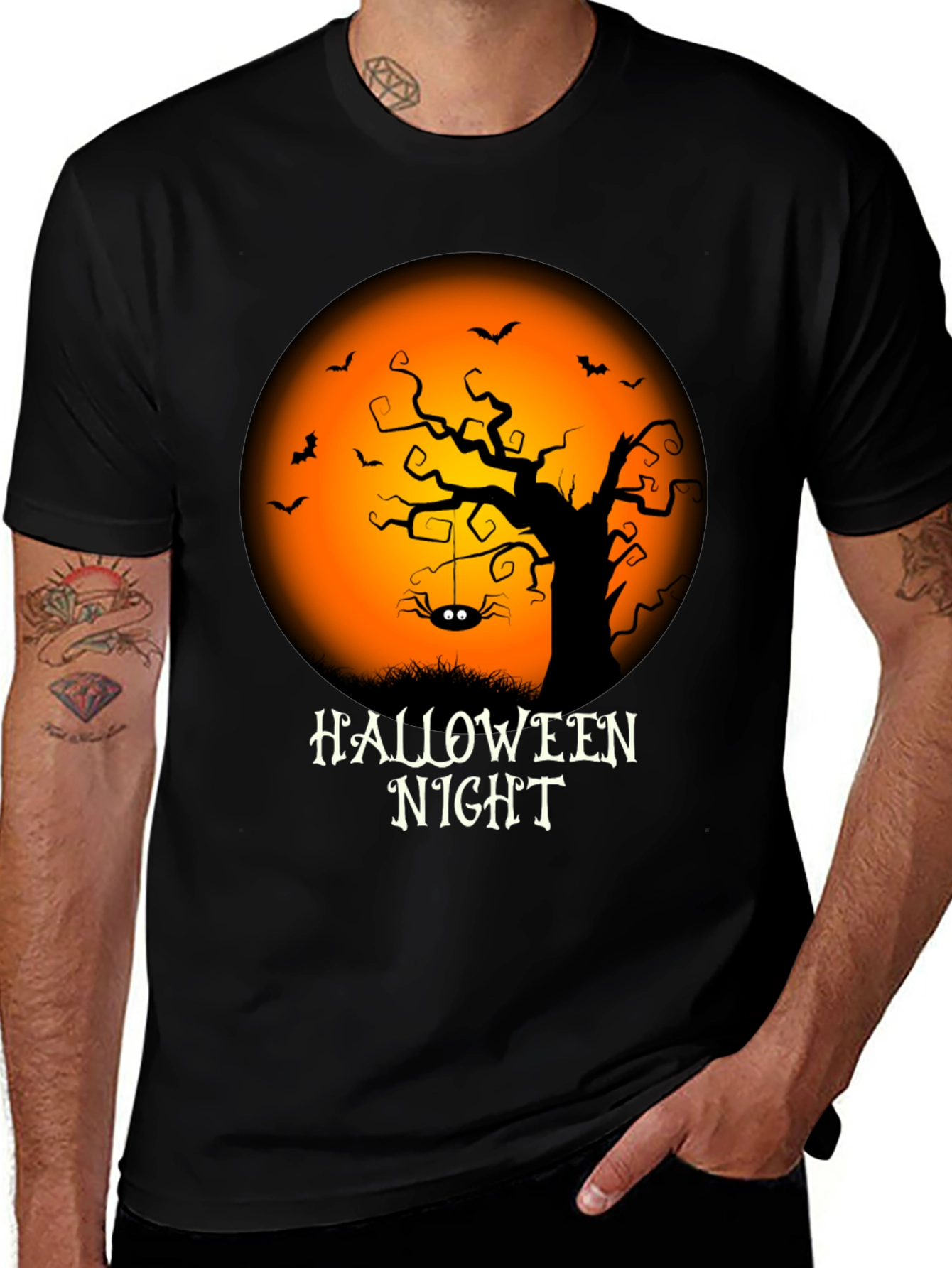 Halloween Night Graphic Tee - Spooky Season Shirt