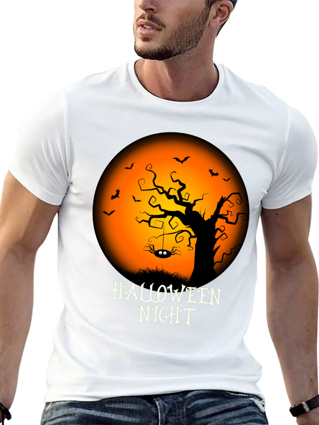 Halloween Night Graphic Tee - Spooky Season Shirt