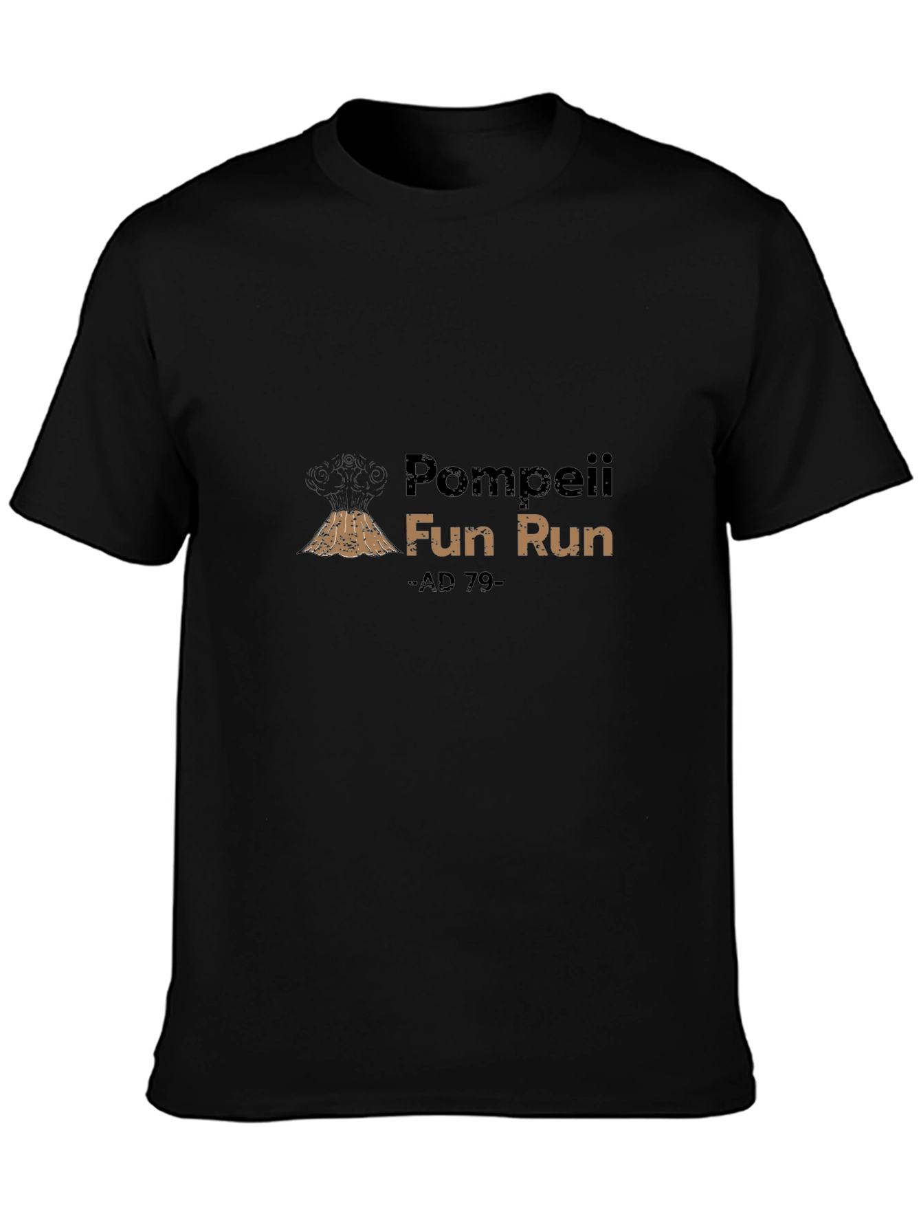 Pompeii Fun Run -AD 79- Black T-Shirt
