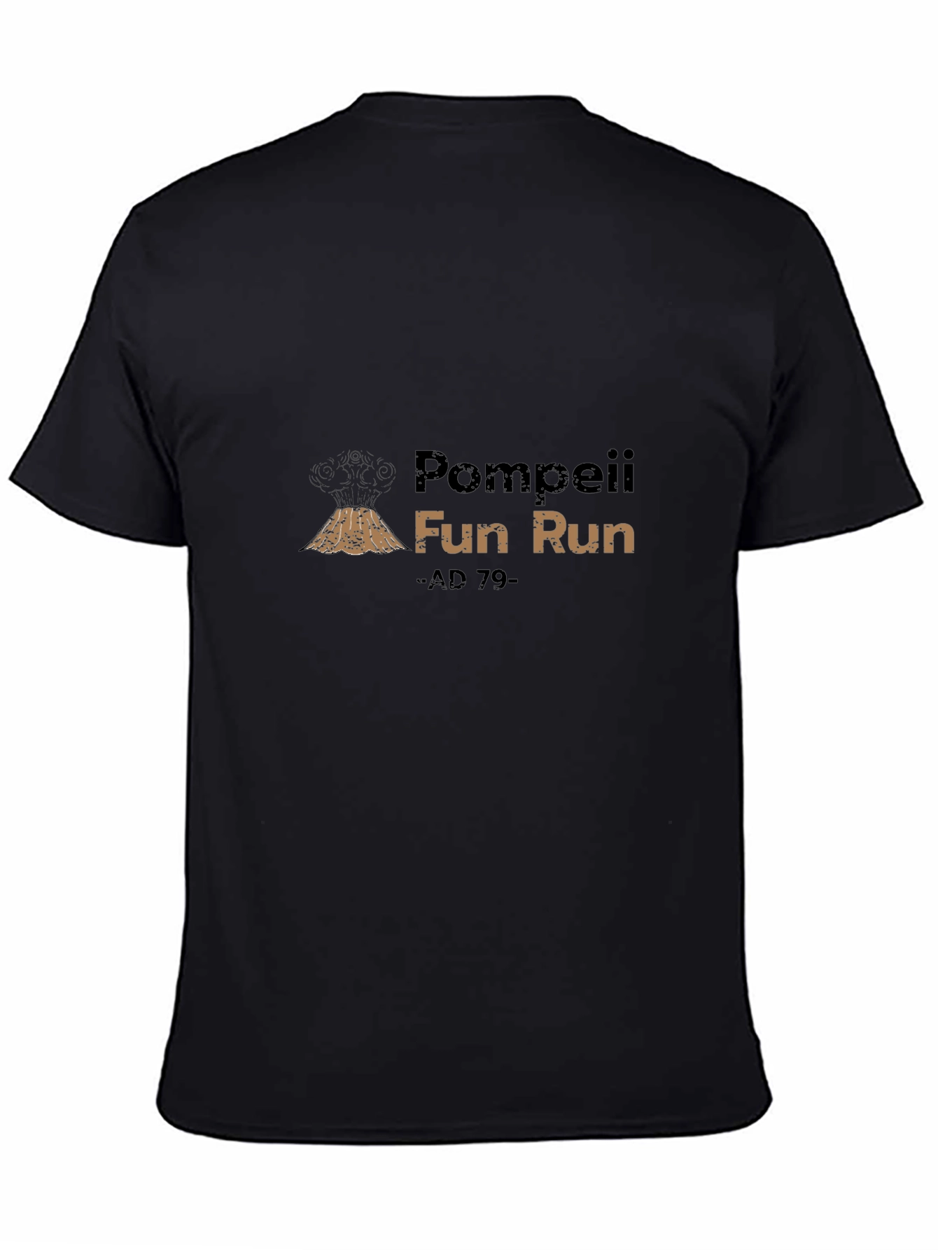 Pompeii Fun Run -AD 79- Black T-Shirt