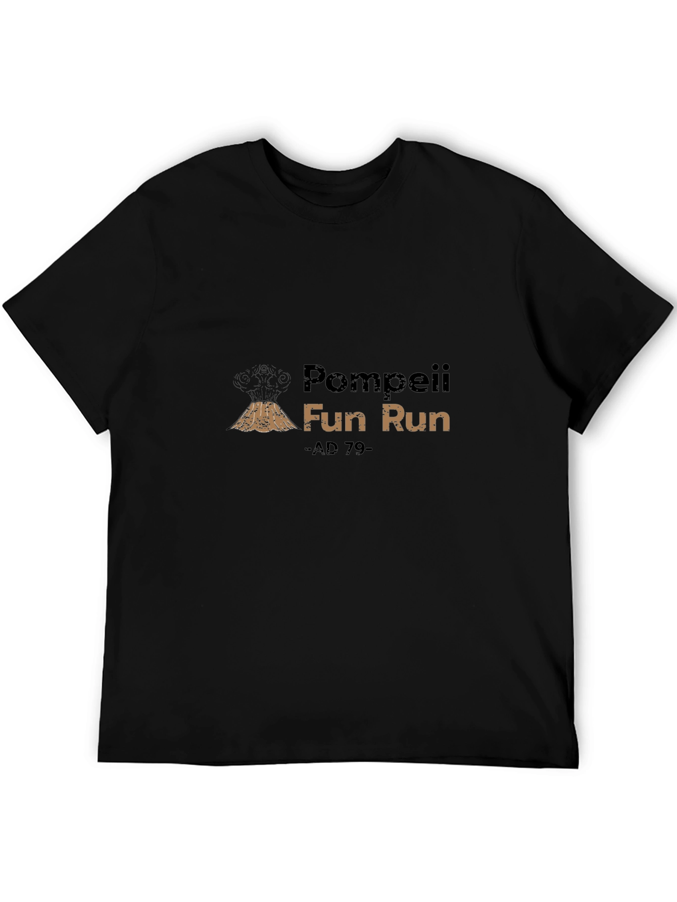 Pompeii Fun Run -AD 79- Black T-Shirt