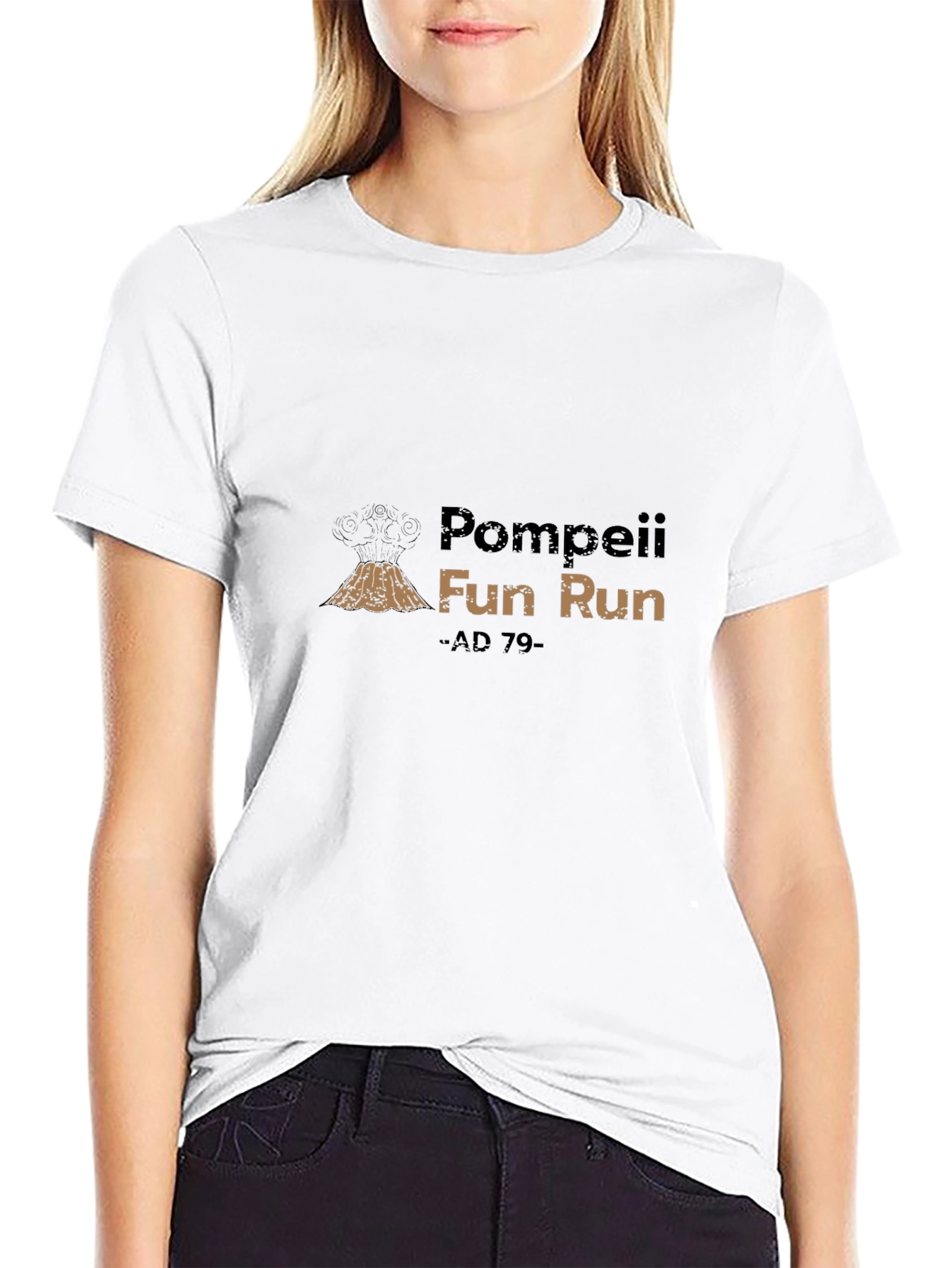 Pompeii Fun Run -AD 79- Black T-Shirt