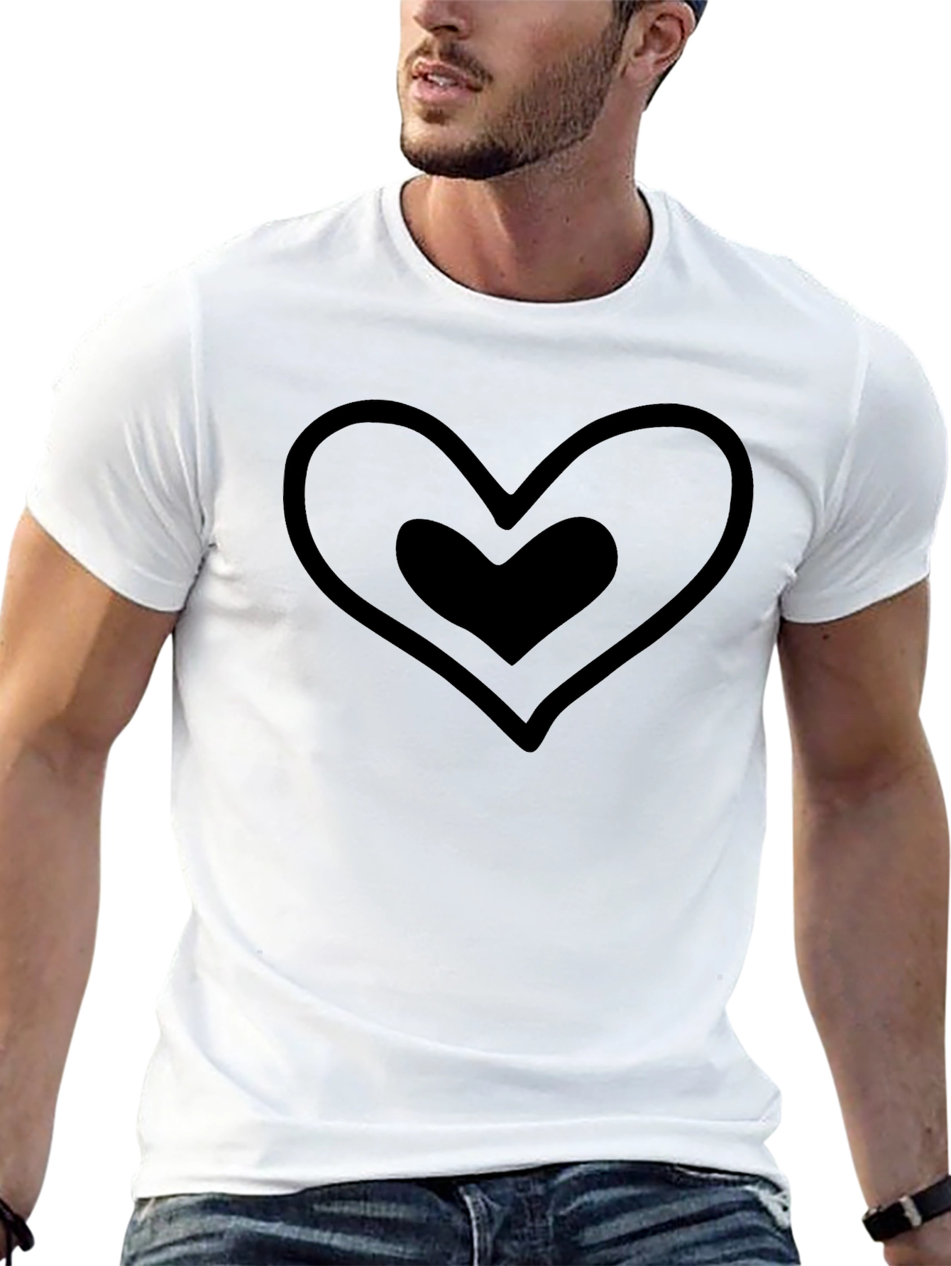Heart Within Heart Black T-Shirt