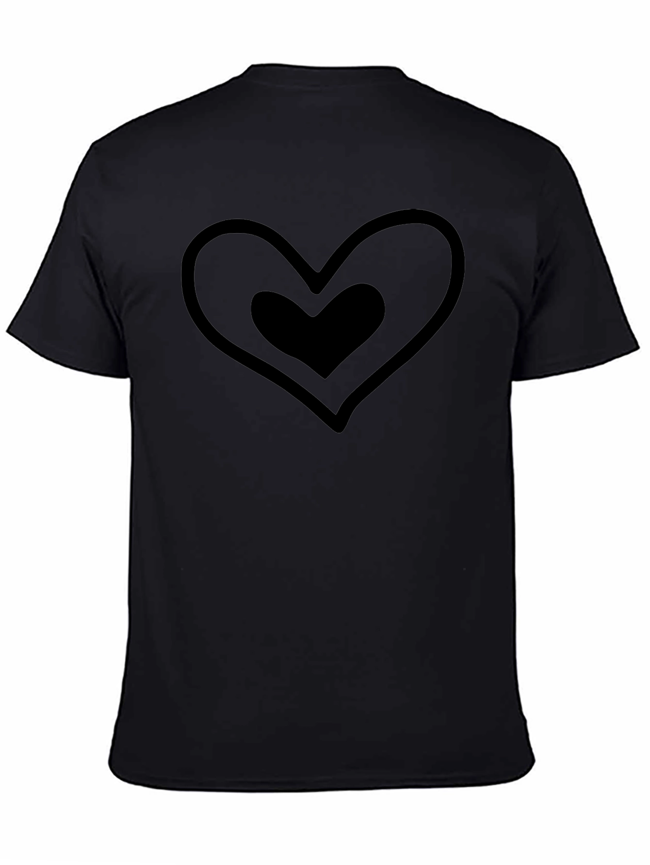 Heart Within Heart Black T-Shirt