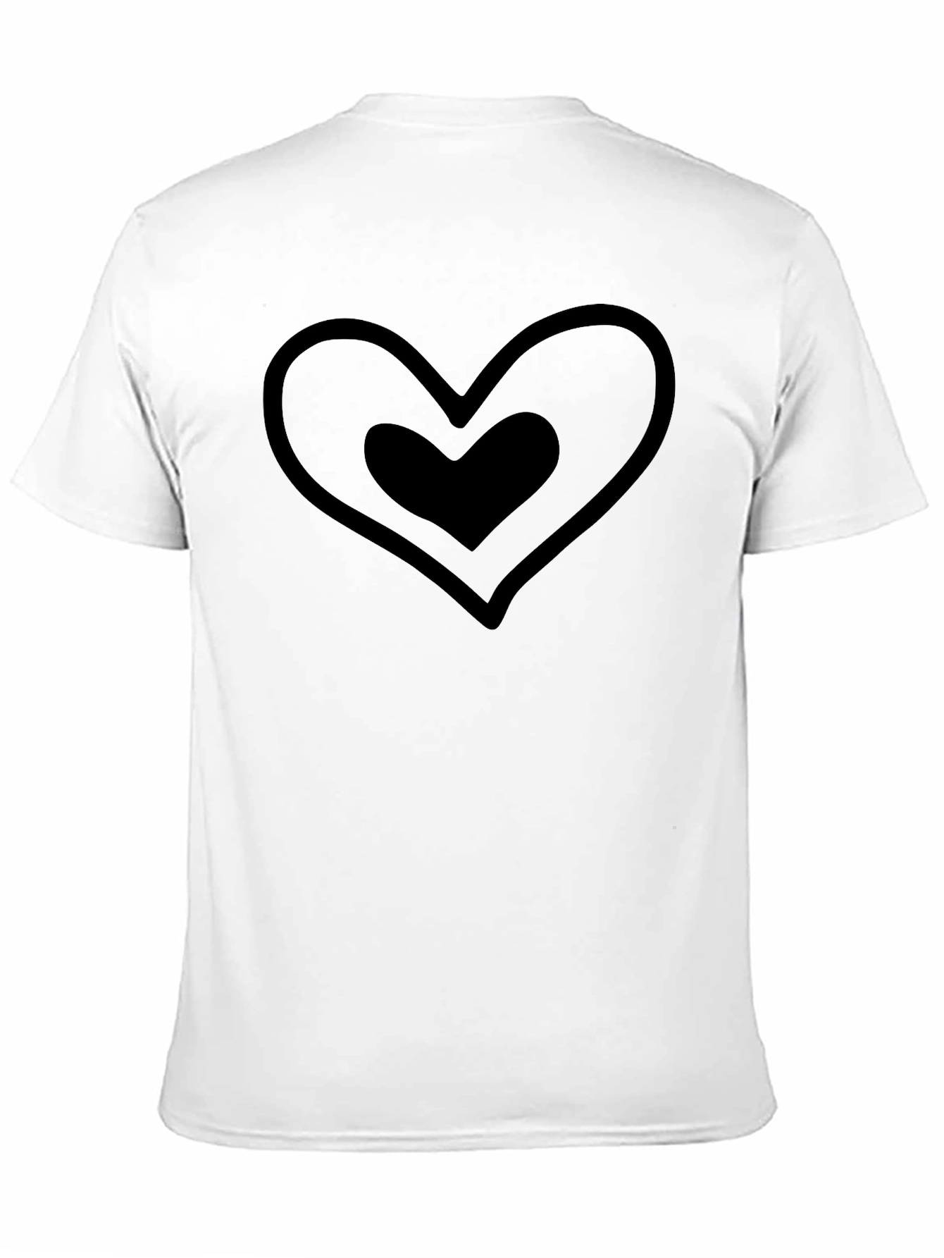 Heart Within Heart Black T-Shirt