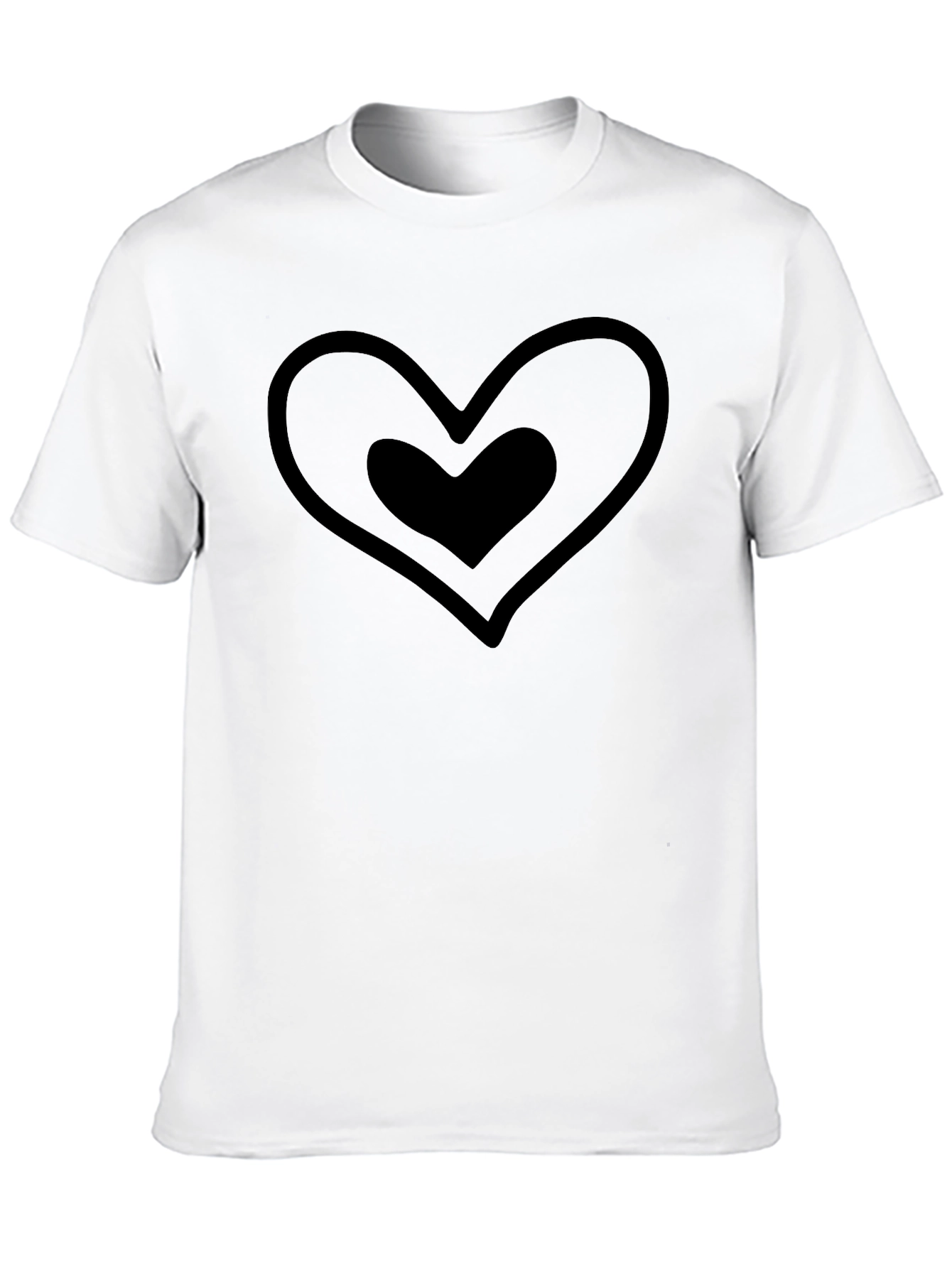 Heart Within Heart Black T-Shirt