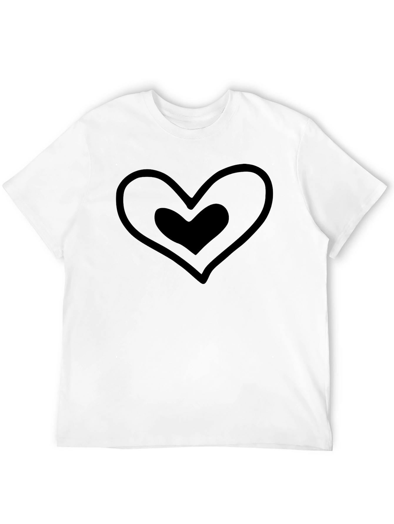 Heart Within Heart Black T-Shirt