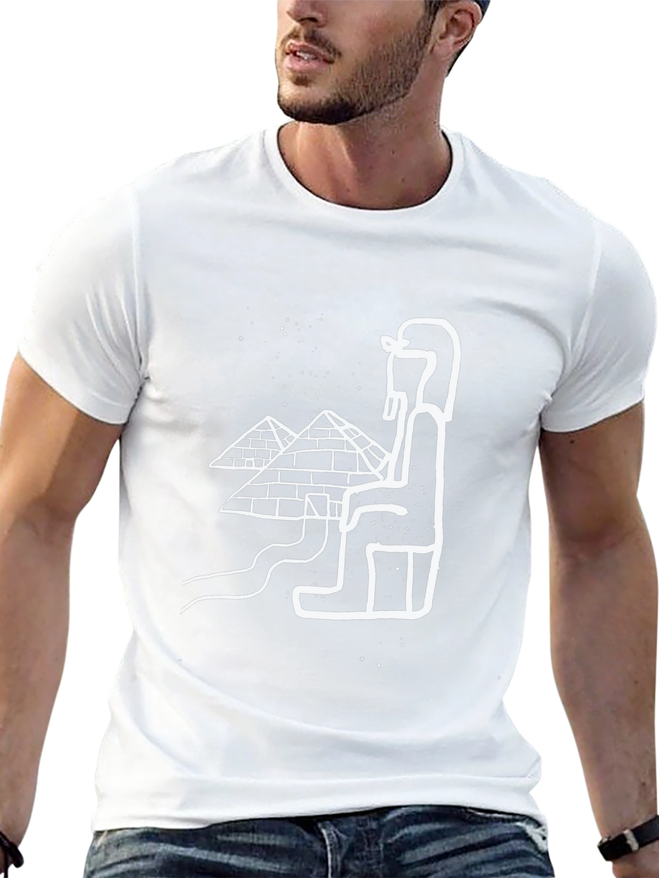 Egyptian Pyramids Graphic Tee - Black Cotton T-Shirt