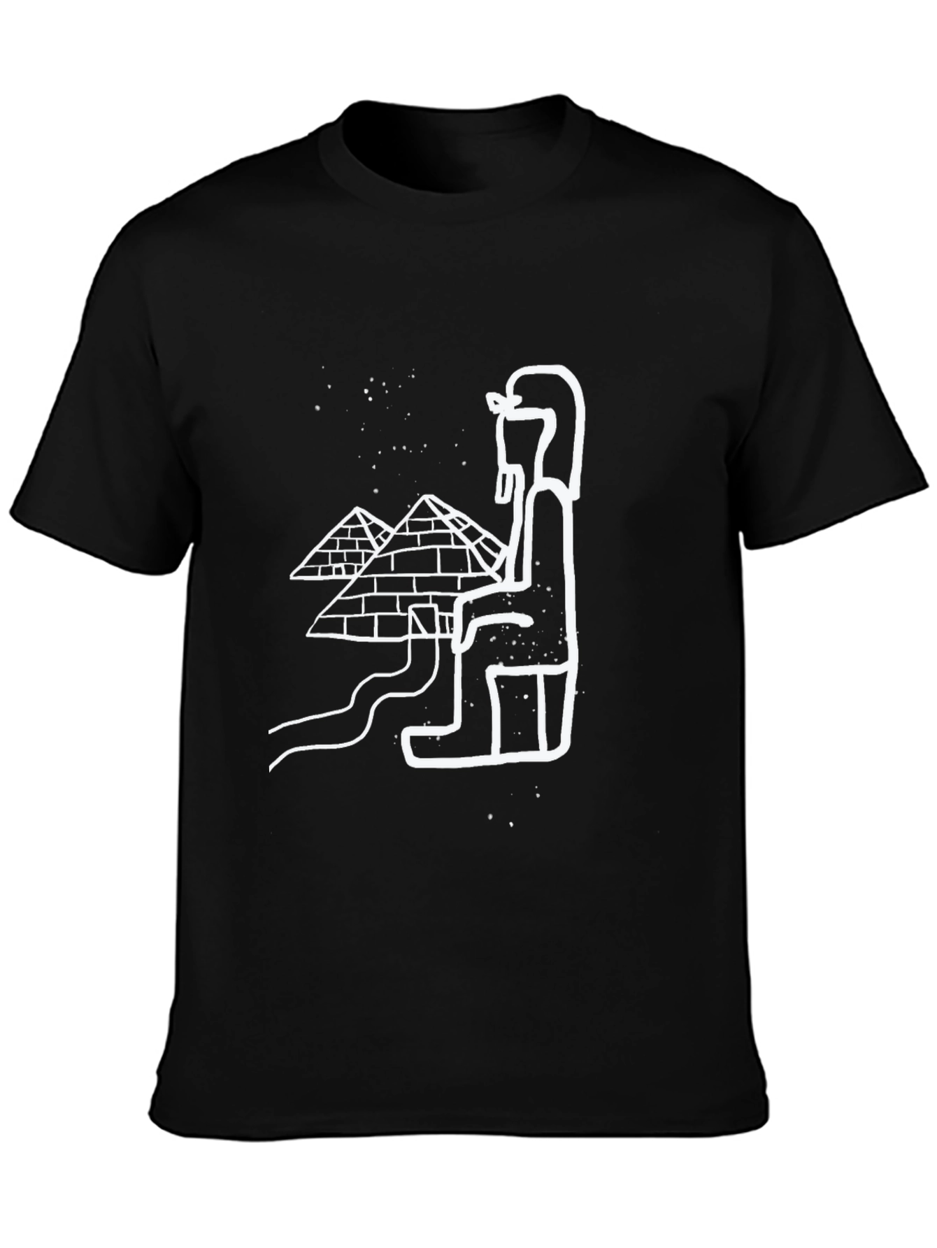 Egyptian Pyramids Graphic Tee - Black Cotton T-Shirt