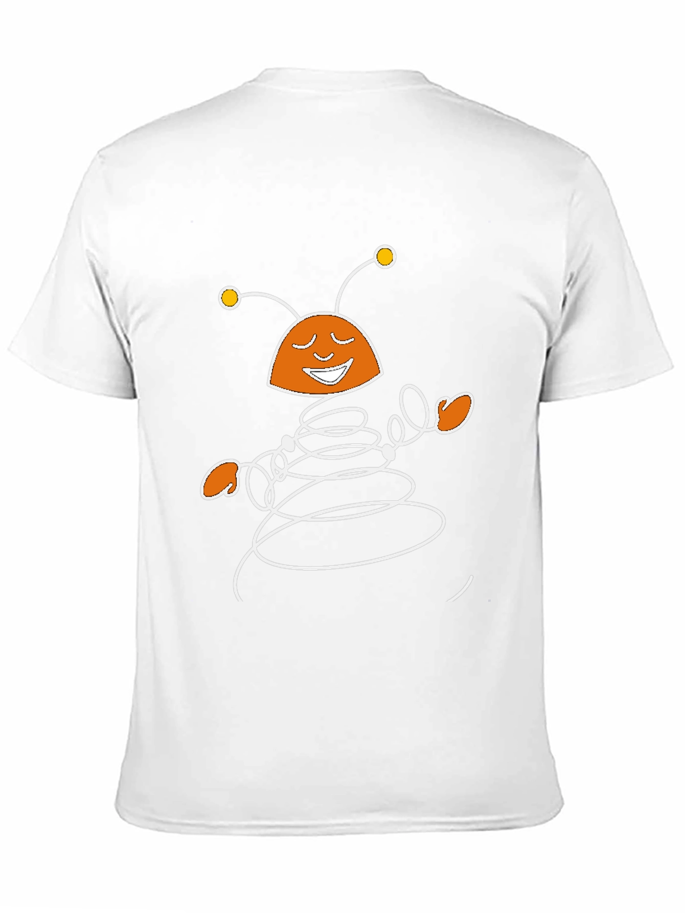 Smiling Cartoon Robot Black T-Shirt