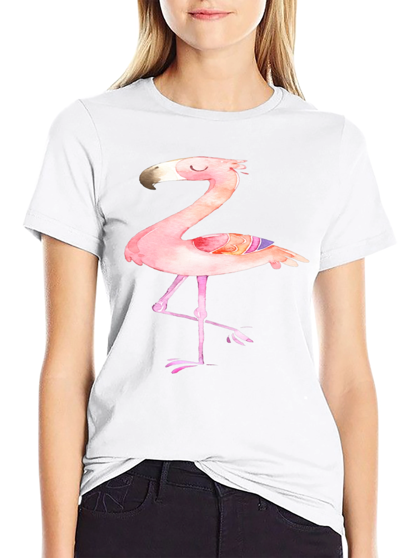Watercolor Flamingo Graphic Tee