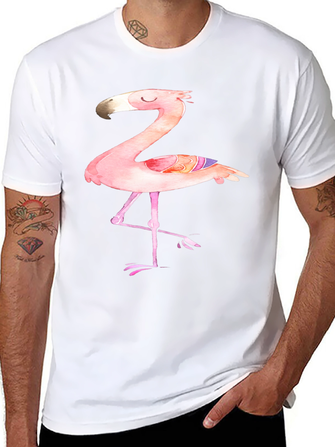 Watercolor Flamingo Graphic Tee