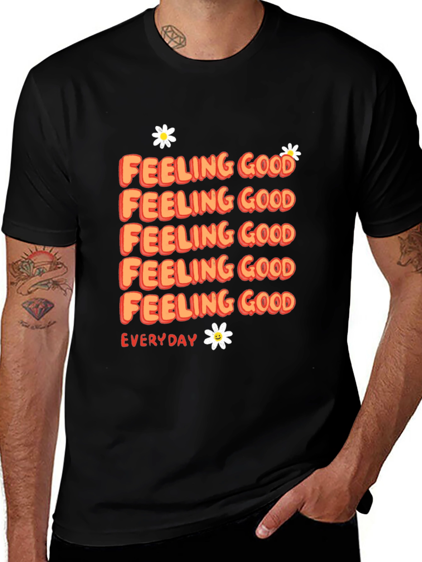 Feeling Good Everyday Graphic Tee - Black