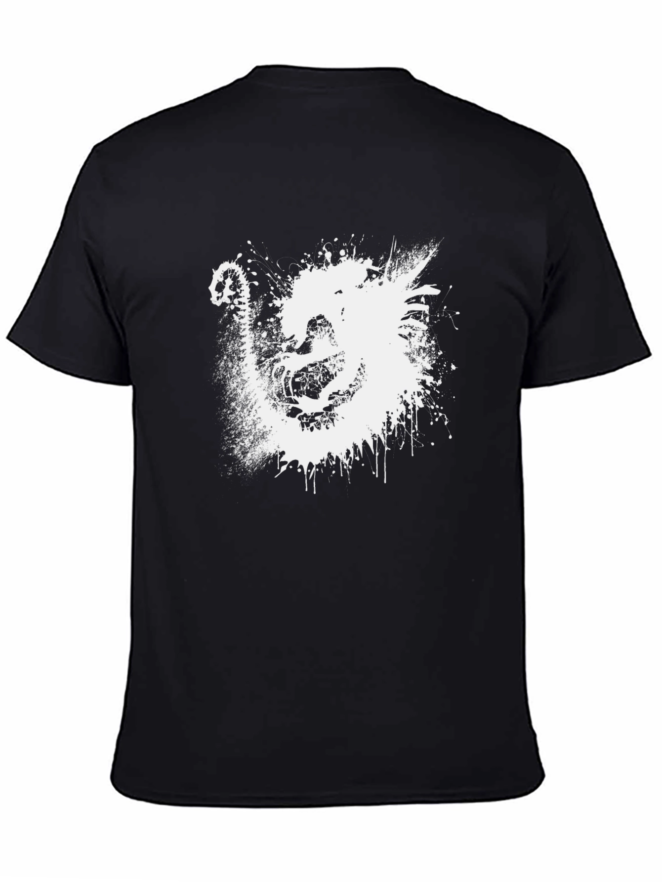 Abstract Dragon Graphic T-Shirt - Black