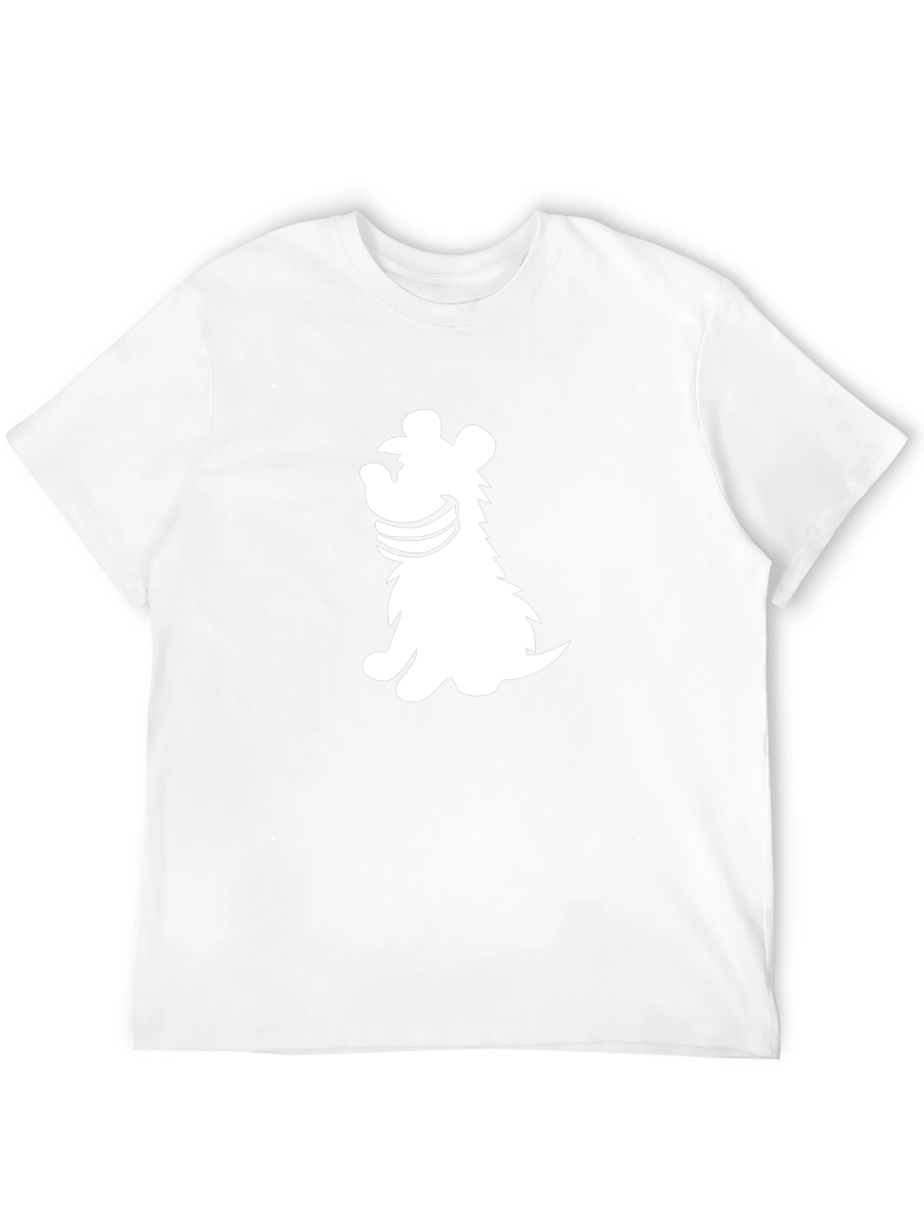 Black T-Shirt with Cartoon Dog Graphic