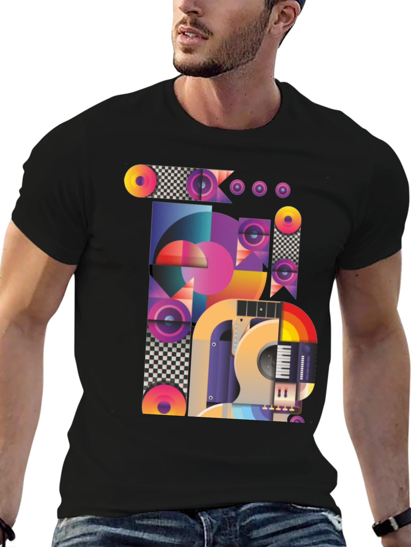 Abstract Musical Instrument Graphic T-Shirt