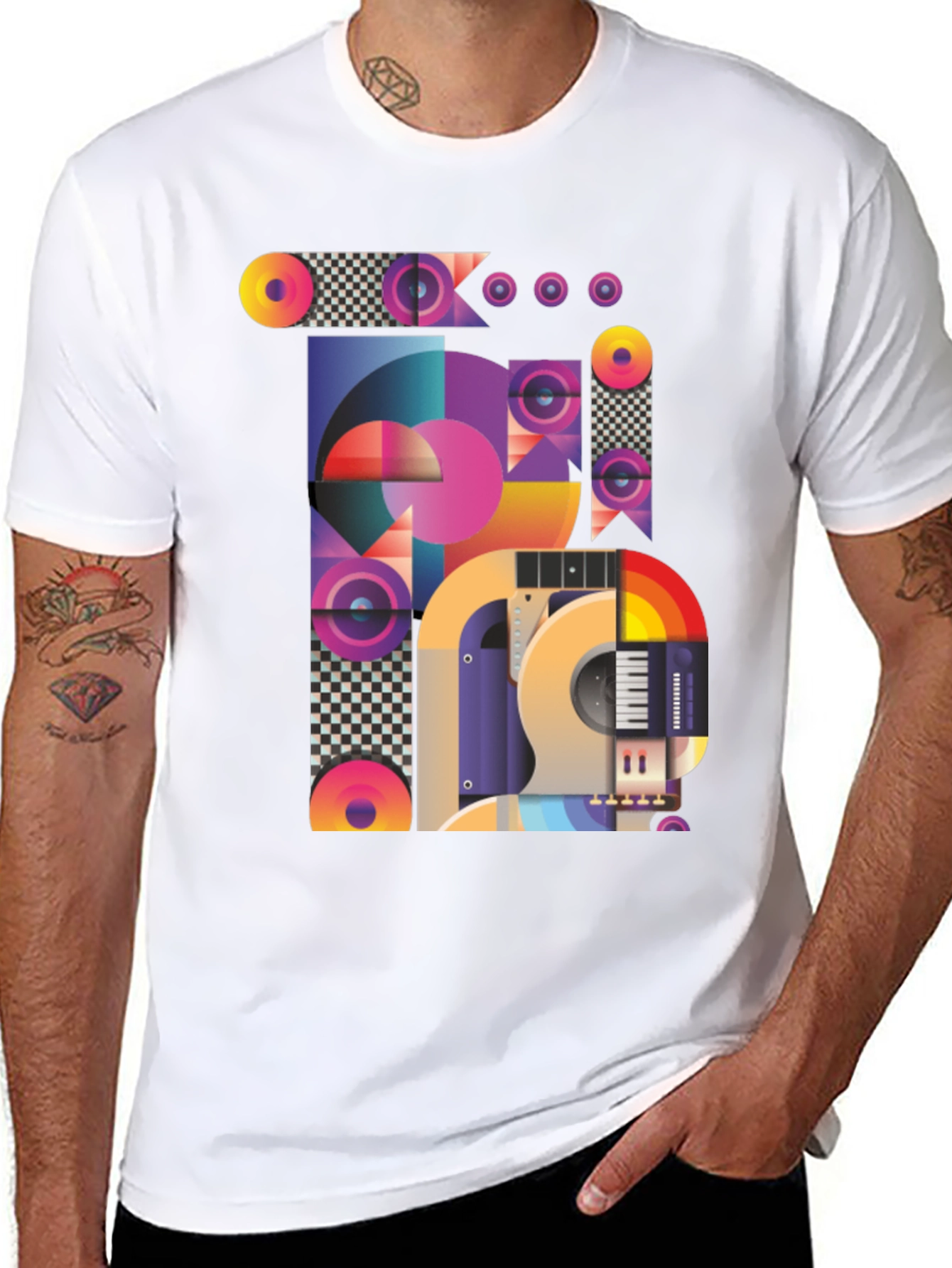 Abstract Musical Instrument Graphic T-Shirt