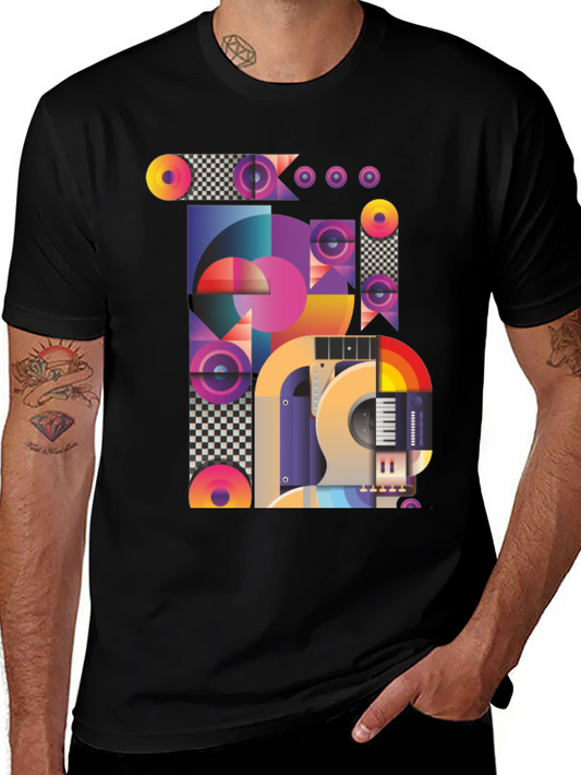 Abstract Musical Instrument Graphic T-Shirt