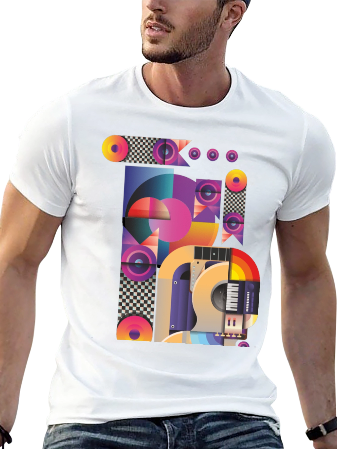 Abstract Musical Instrument Graphic T-Shirt
