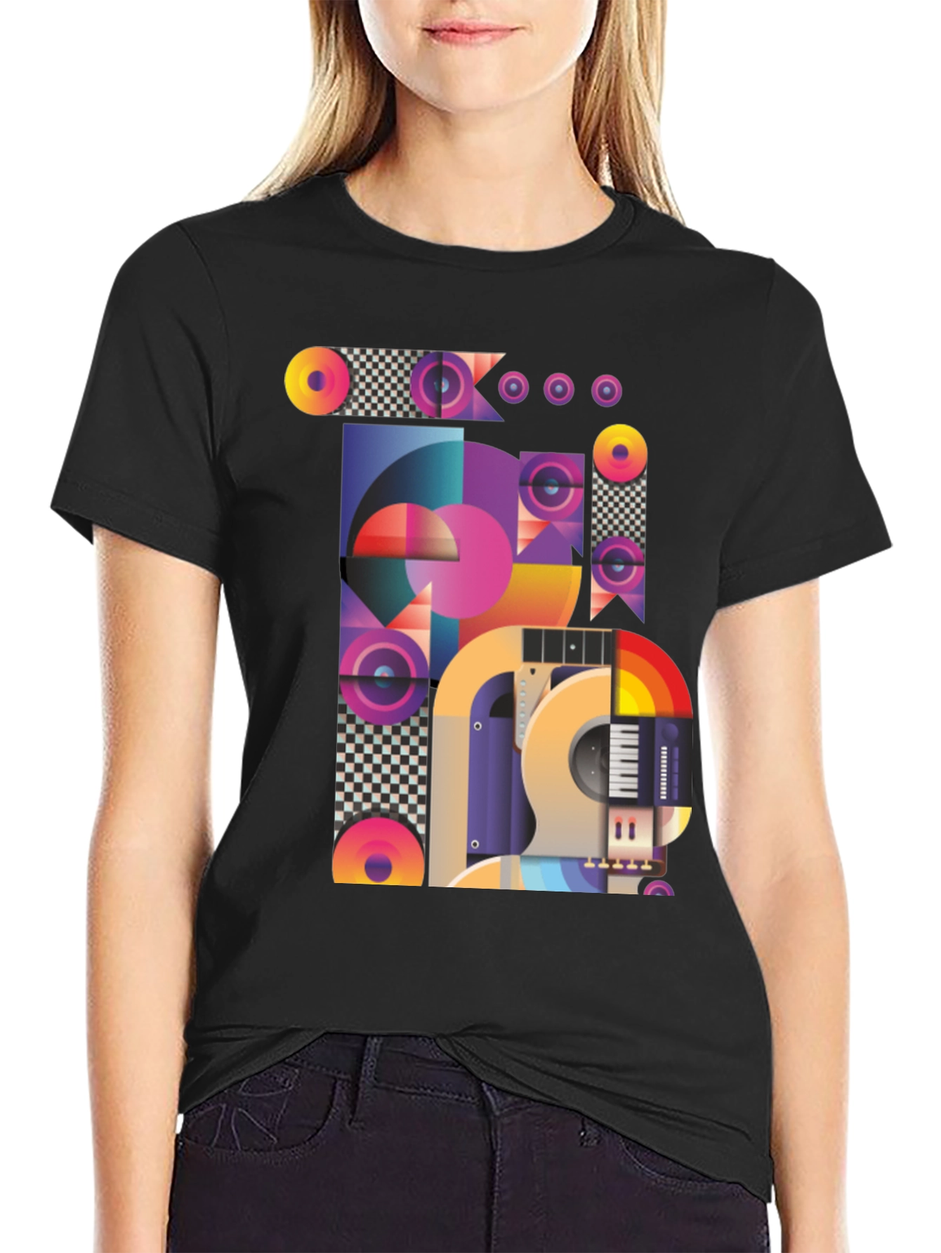 Abstract Musical Instrument Graphic T-Shirt
