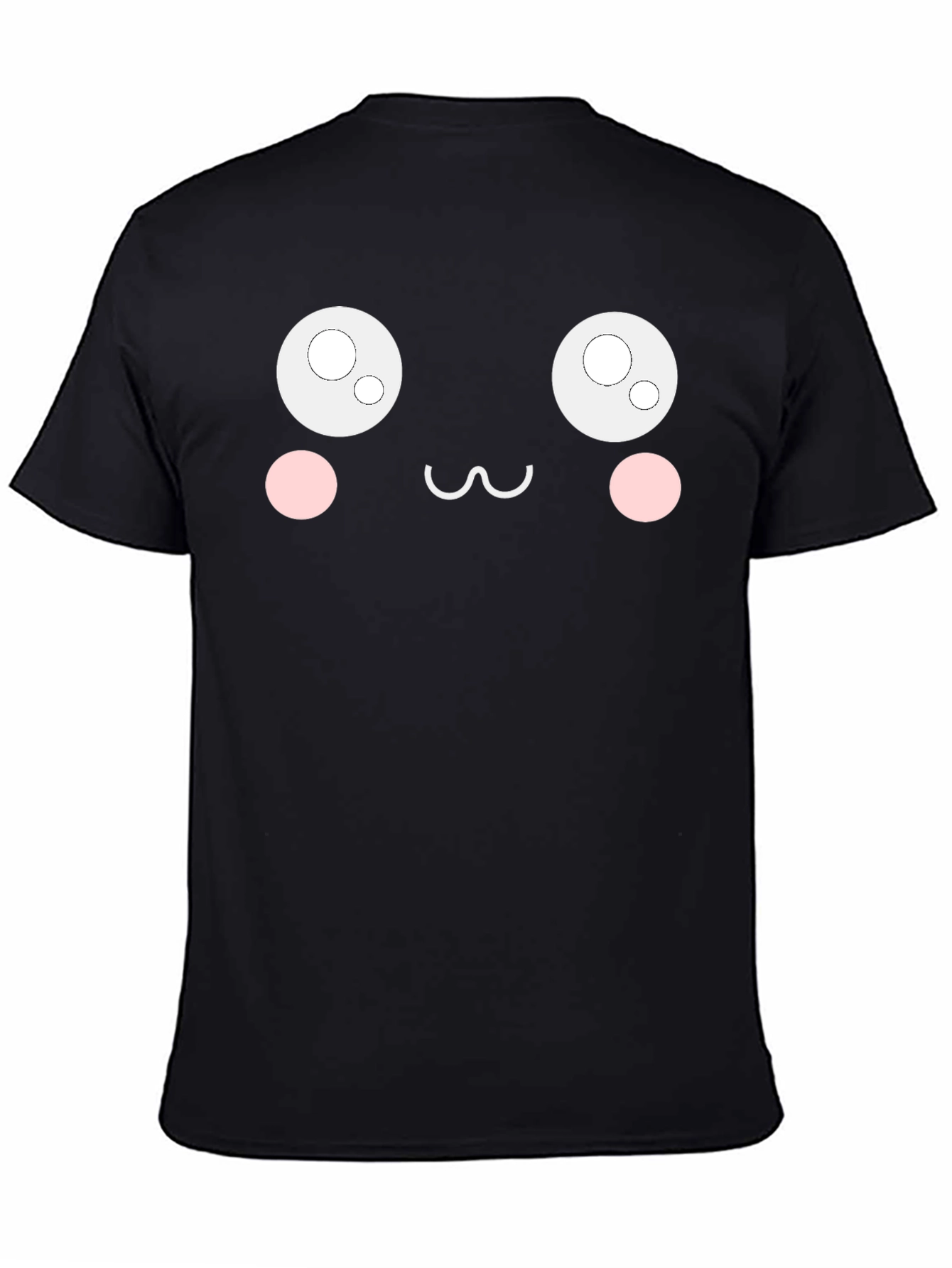 Cute Anime Face Black T-Shirt