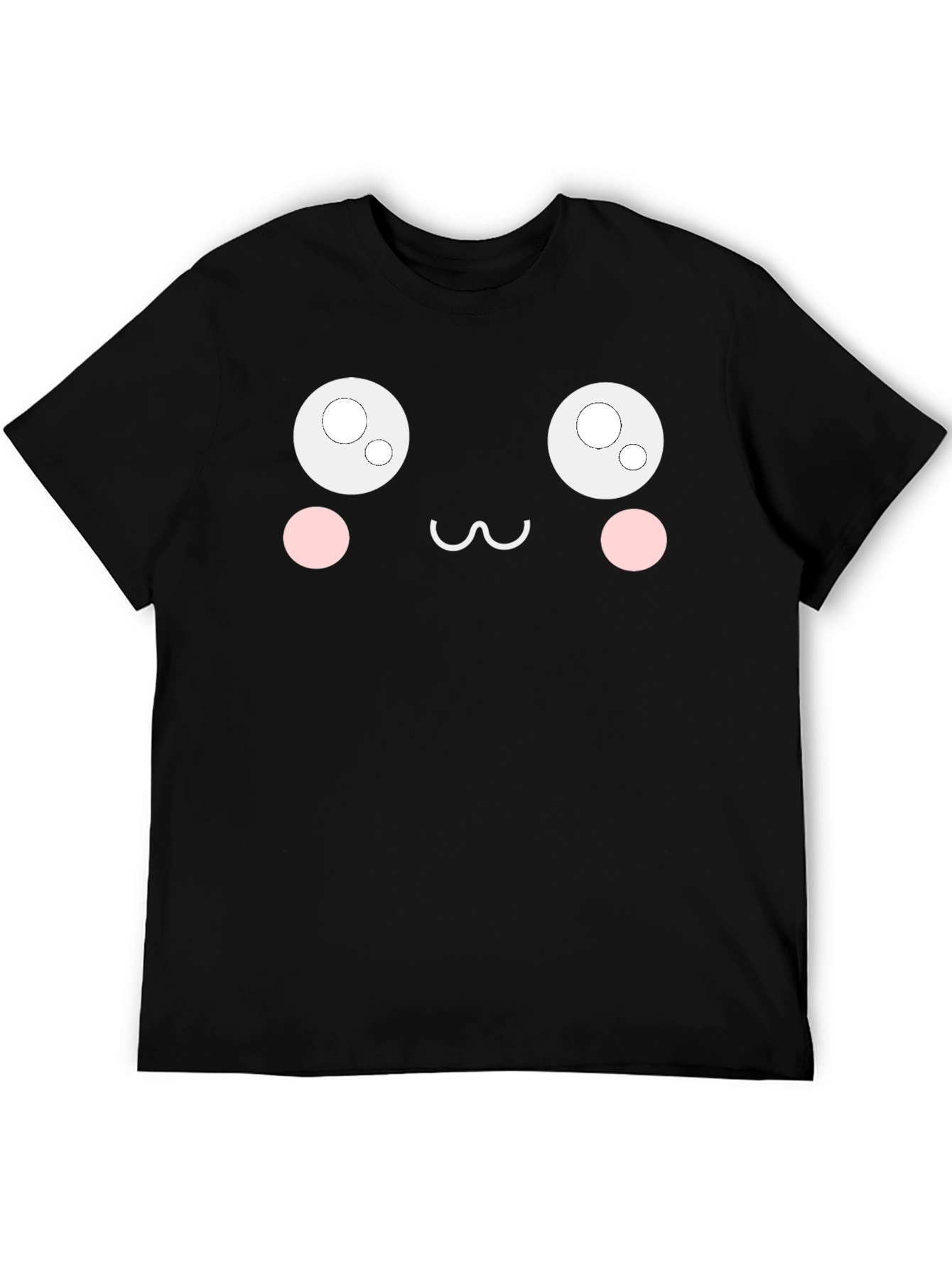 Cute Anime Face Black T-Shirt