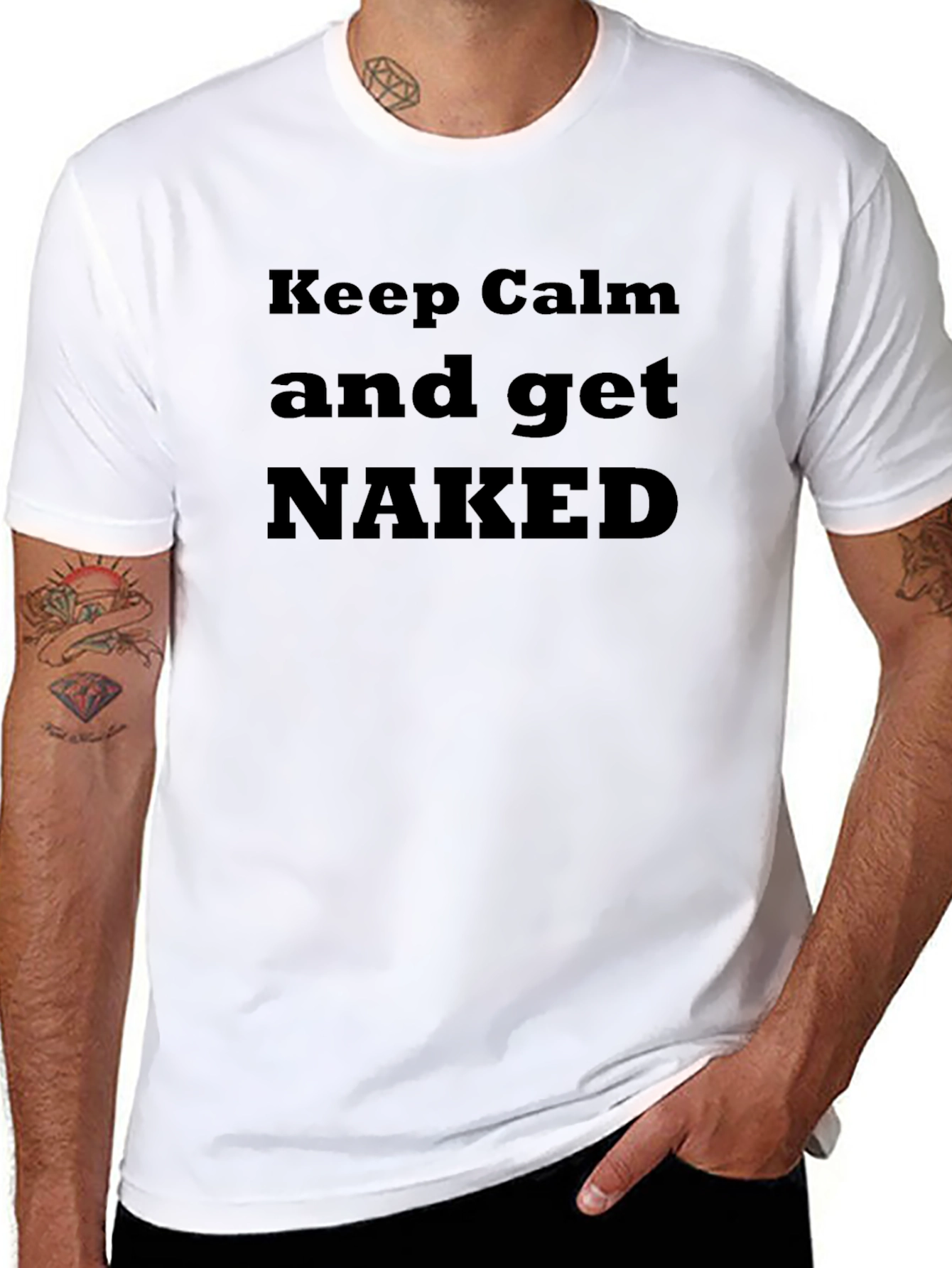 Keep Calm & Get Naked Graphic T-Shirt