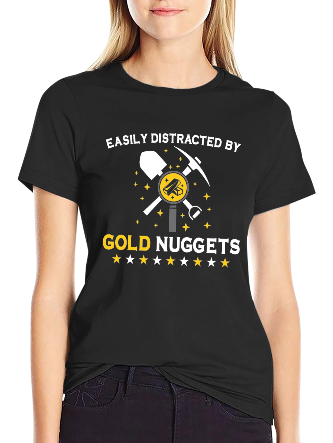 Gold Nuggets Distraction T-Shirt - Funny Miner Tee