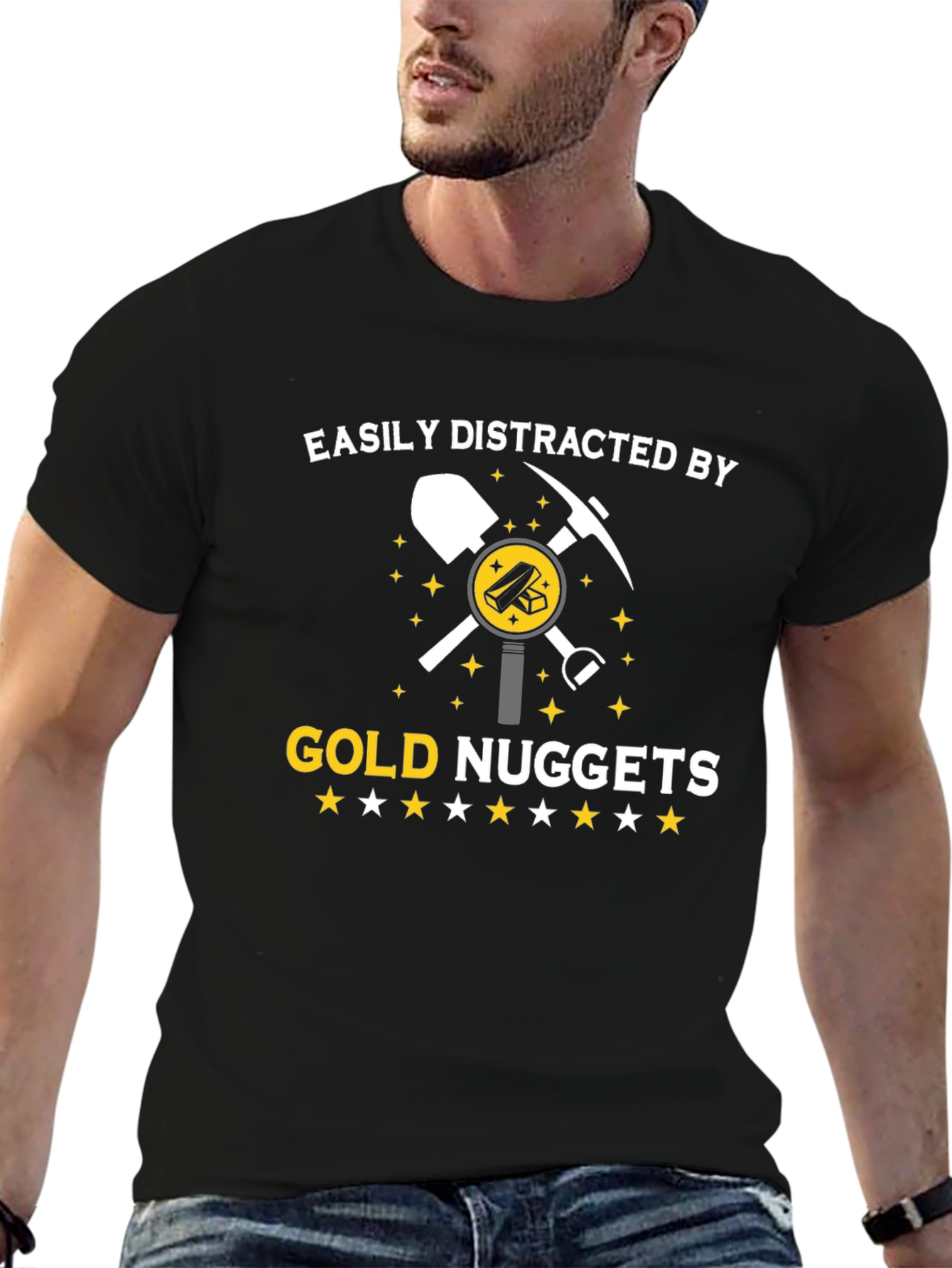 Gold Nuggets Distraction T-Shirt - Funny Miner Tee