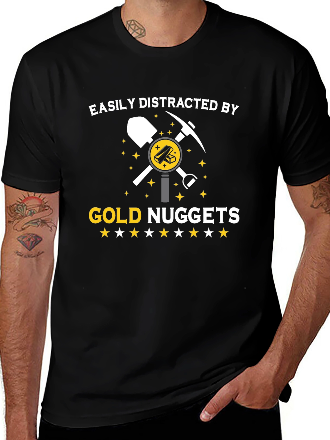 Gold Nuggets Distraction T-Shirt - Funny Miner Tee