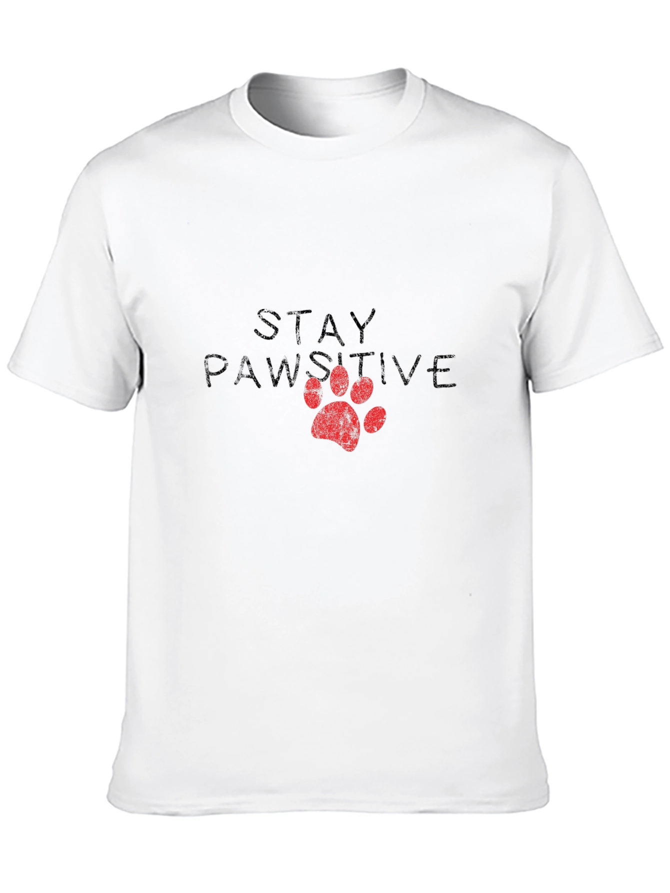 Stay Pawsitive Black Graphic Tee