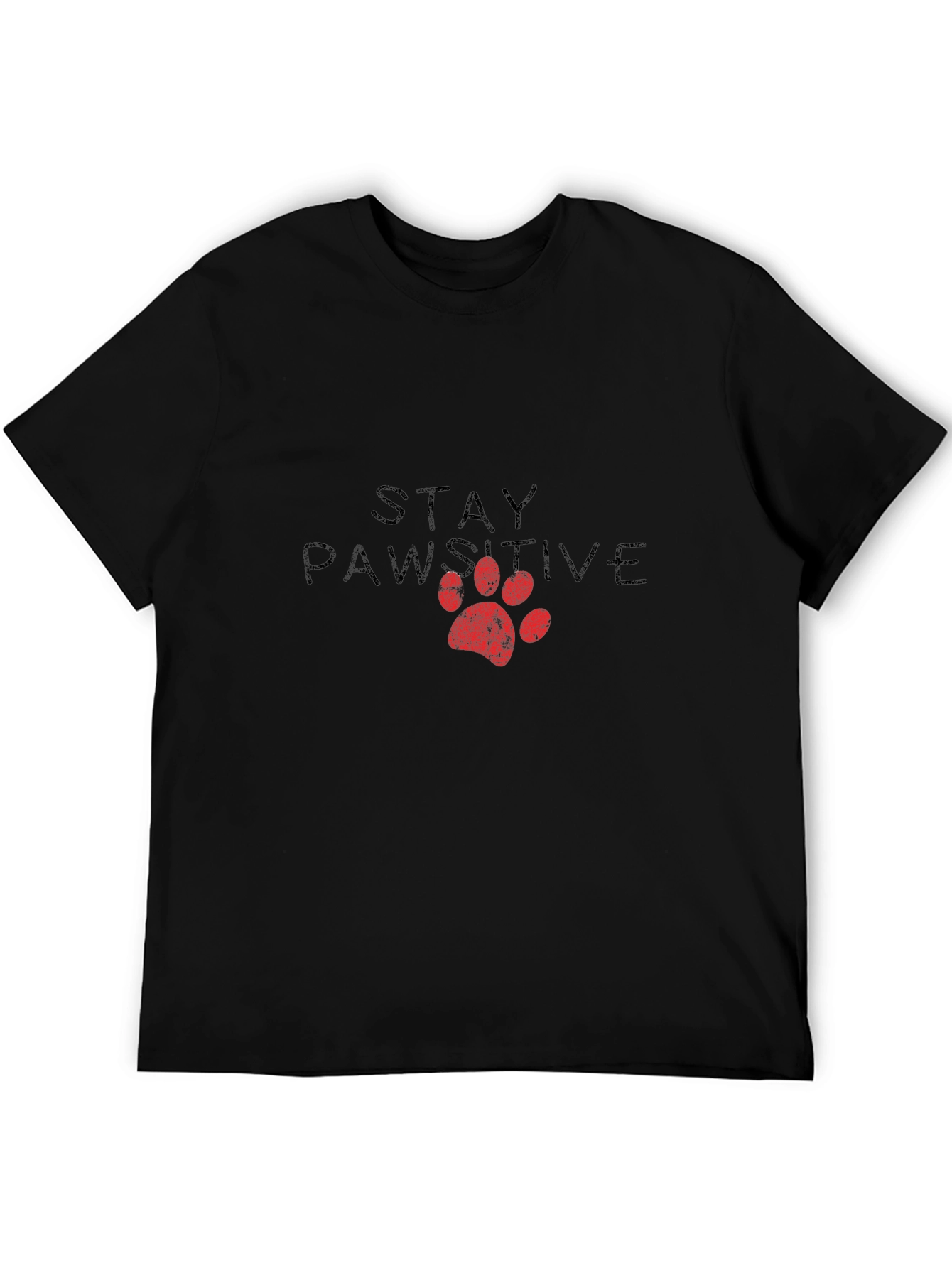 Stay Pawsitive Black Graphic Tee