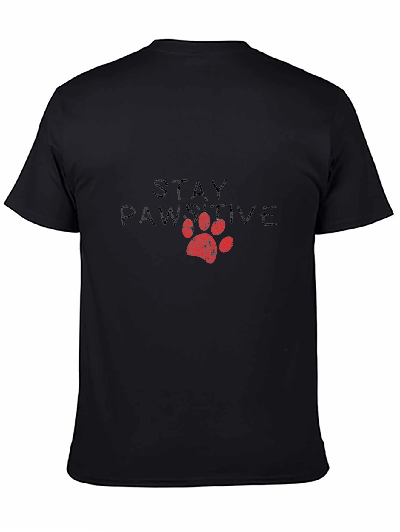 Stay Pawsitive Black Graphic Tee