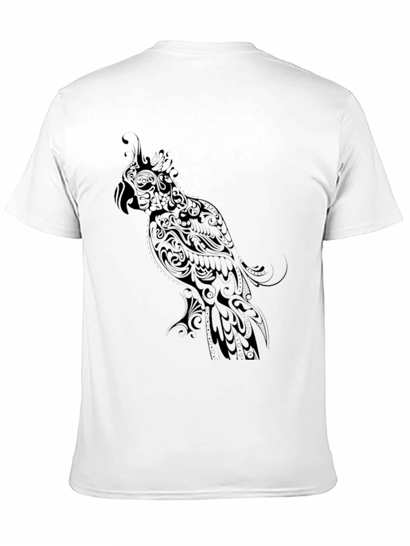 Black Parrot Graphic Tee - Stylish Bird Design