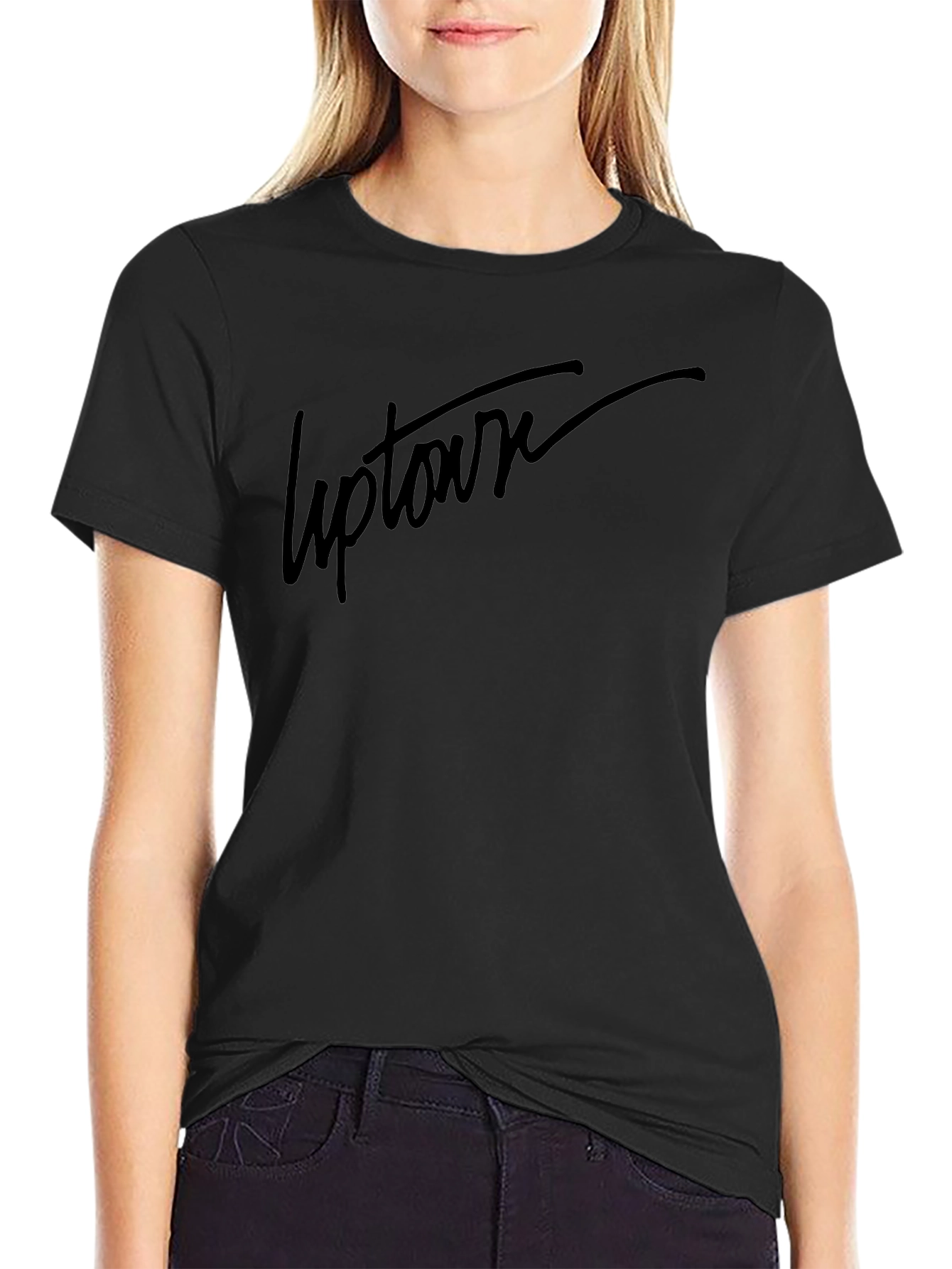 Uptown Graphic Print Black T-Shirt
