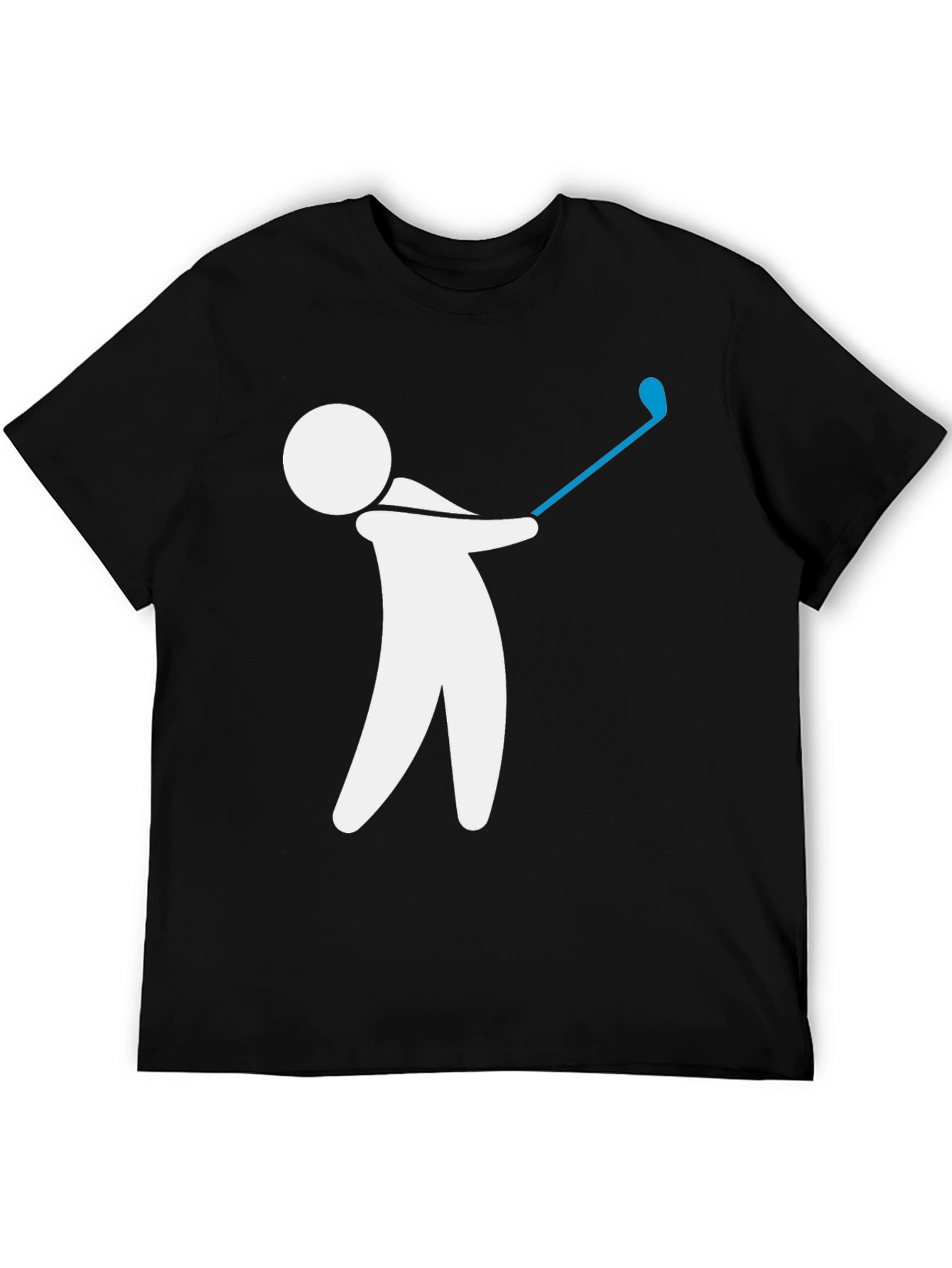 Golf Swing Graphic Tee - Black Cotton T-Shirt