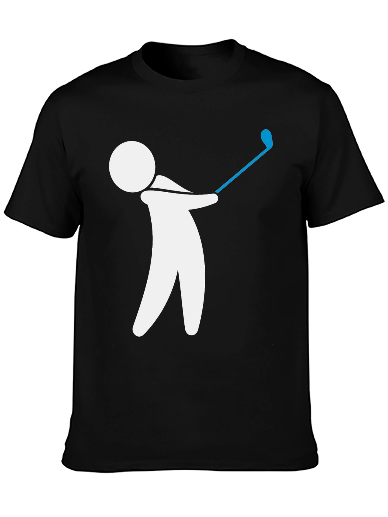 Golf Swing Graphic Tee - Black Cotton T-Shirt