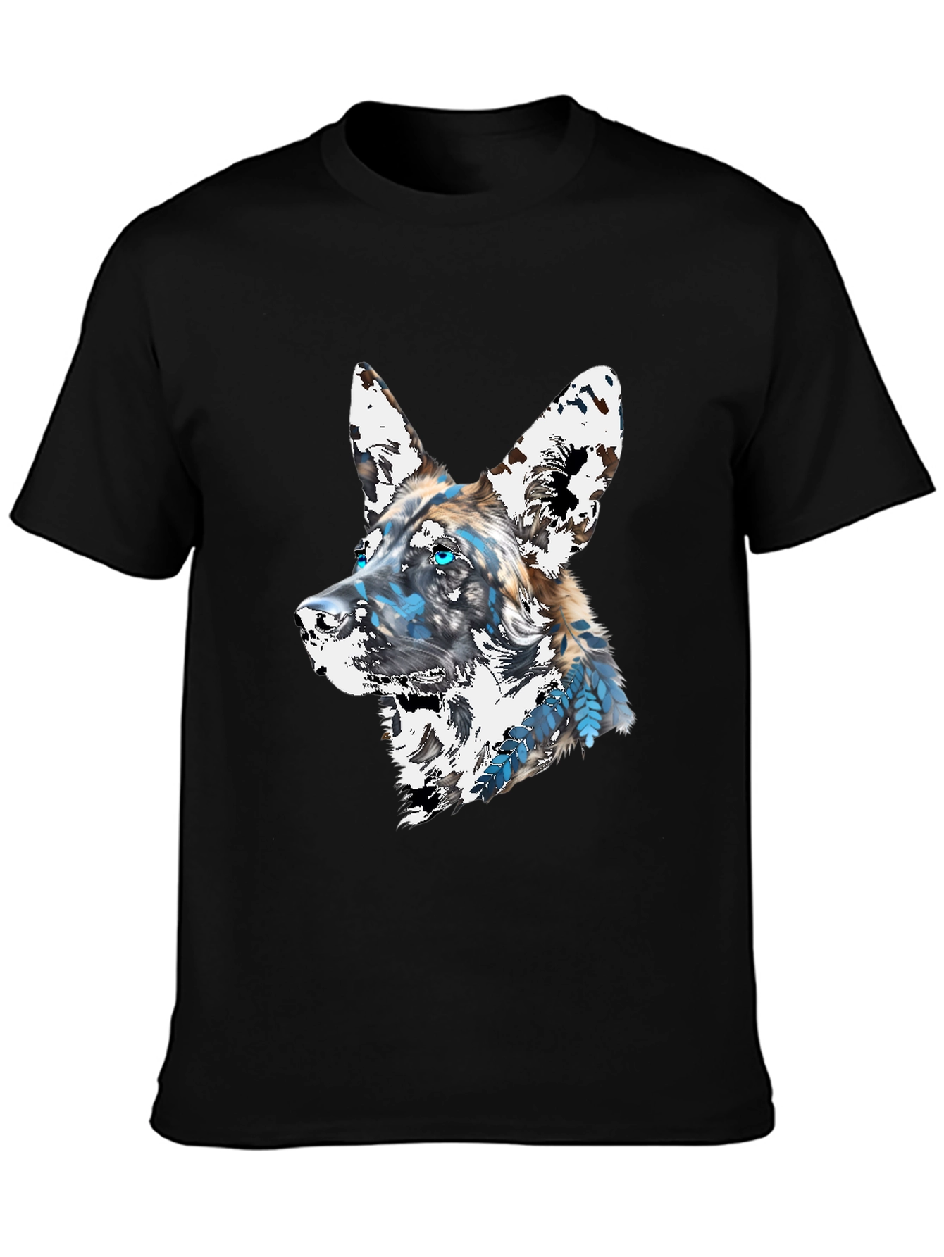 Abstract Dog Graphic Tee - Mens Black T-Shirt