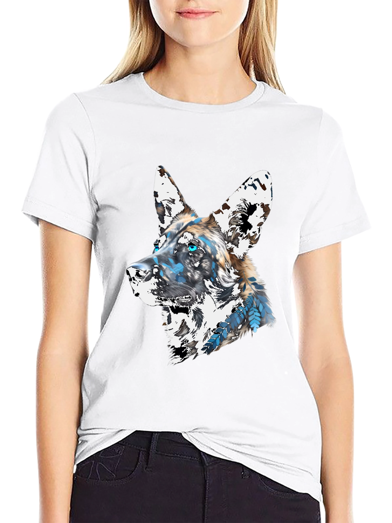 Abstract Dog Graphic Tee - Mens Black T-Shirt
