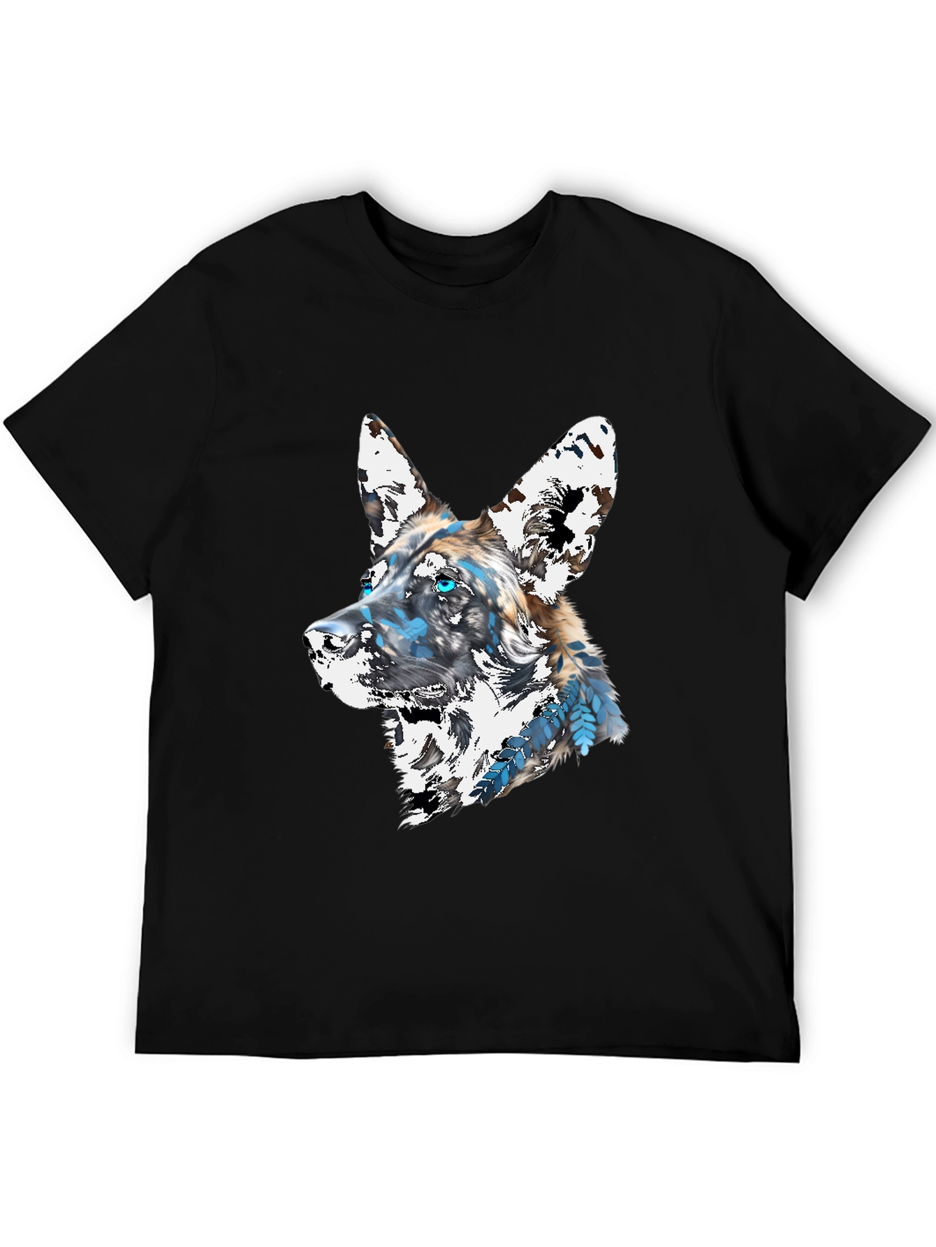 Abstract Dog Graphic Tee - Mens Black T-Shirt