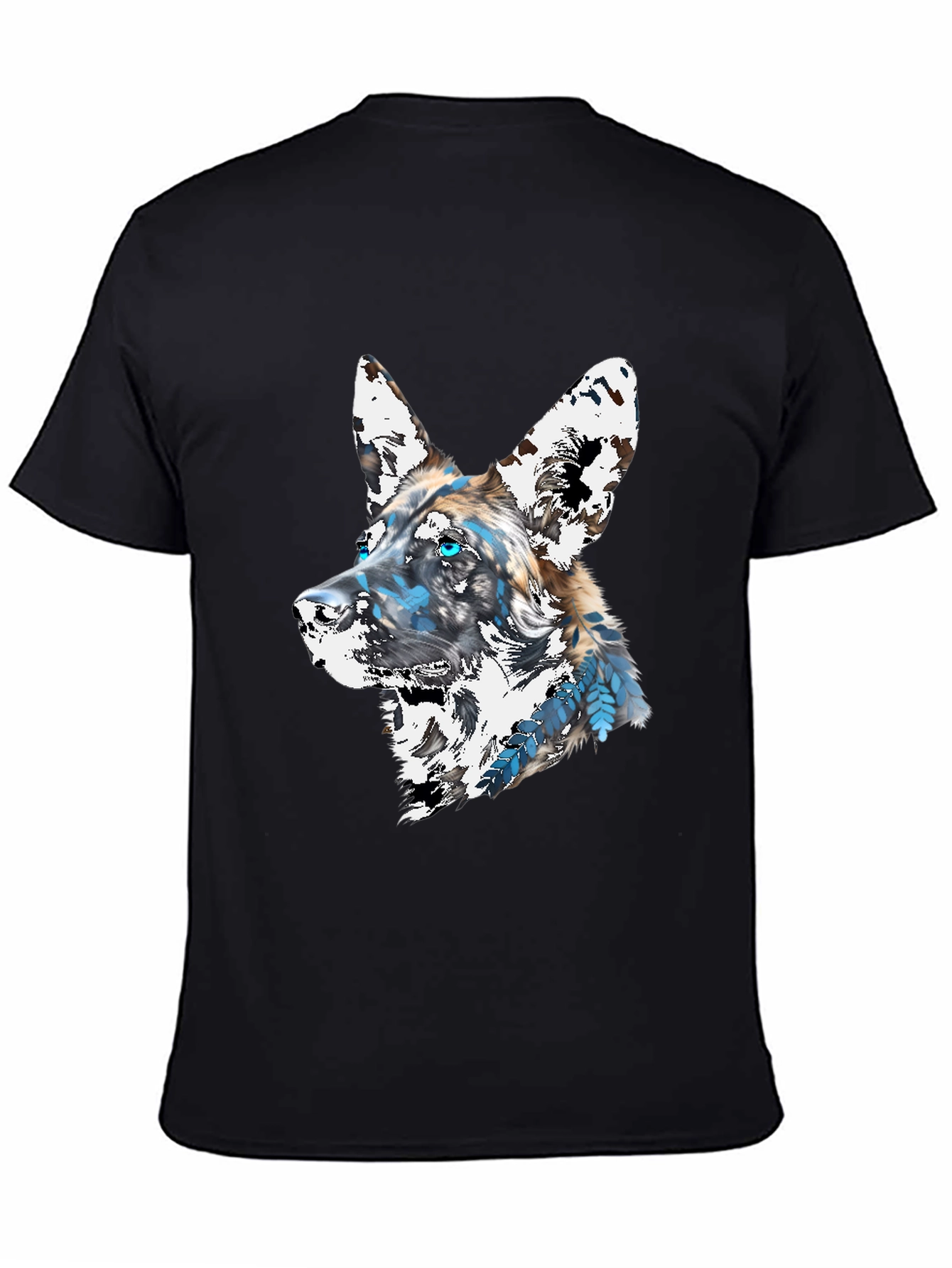 Abstract Dog Graphic Tee - Mens Black T-Shirt