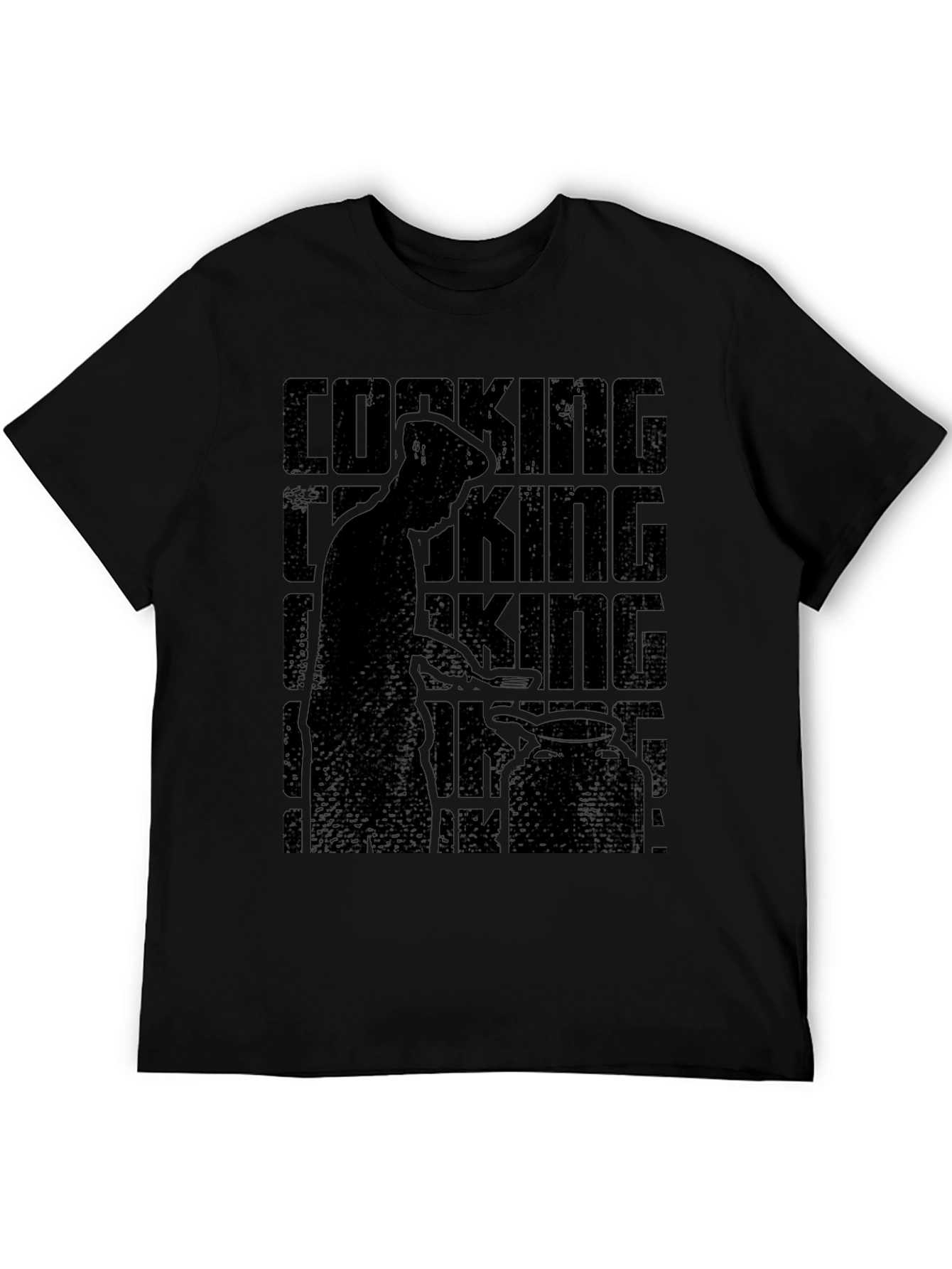 Cooking King Mens Black Graphic T-Shirt