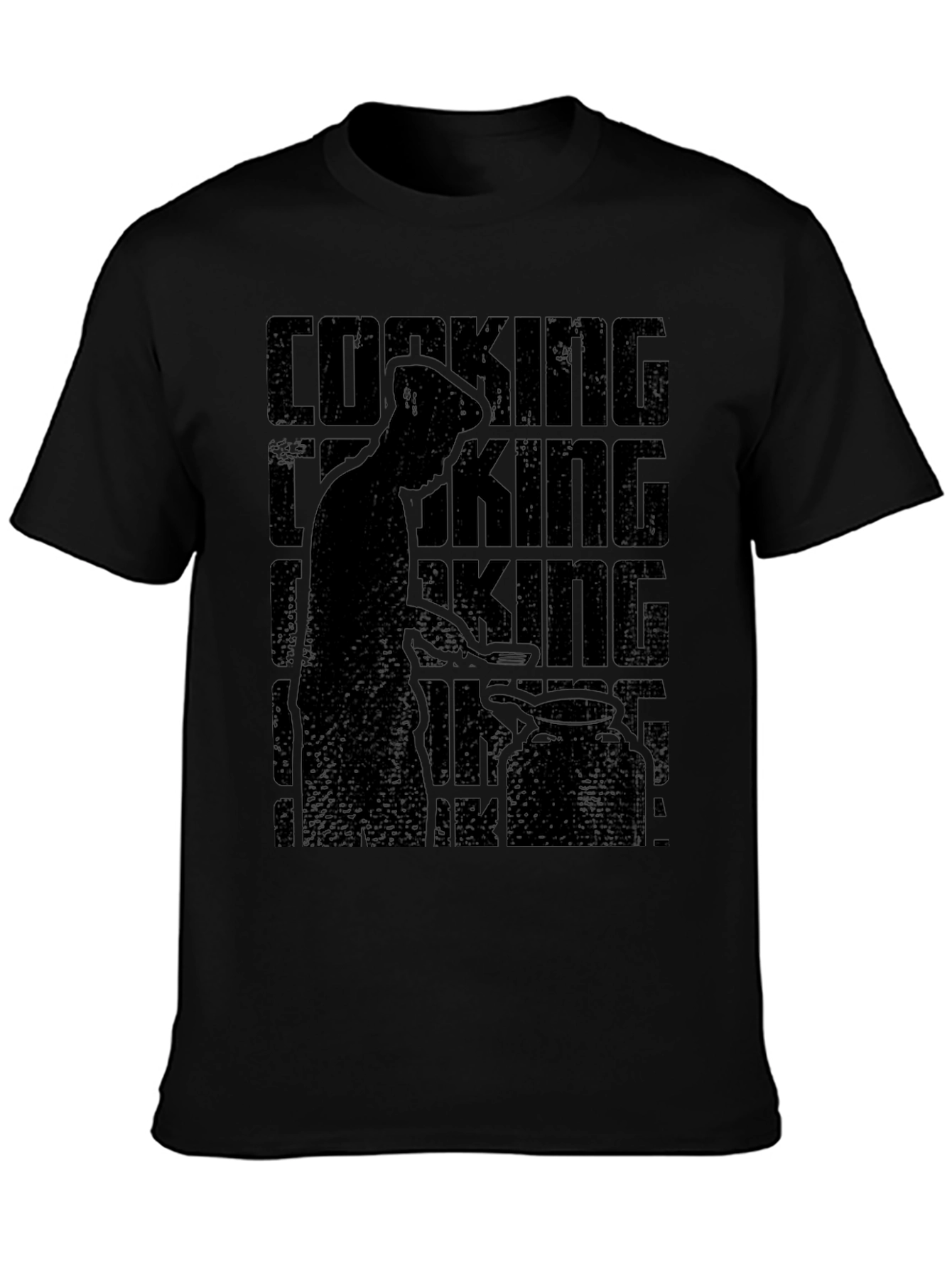 Cooking King Mens Black Graphic T-Shirt