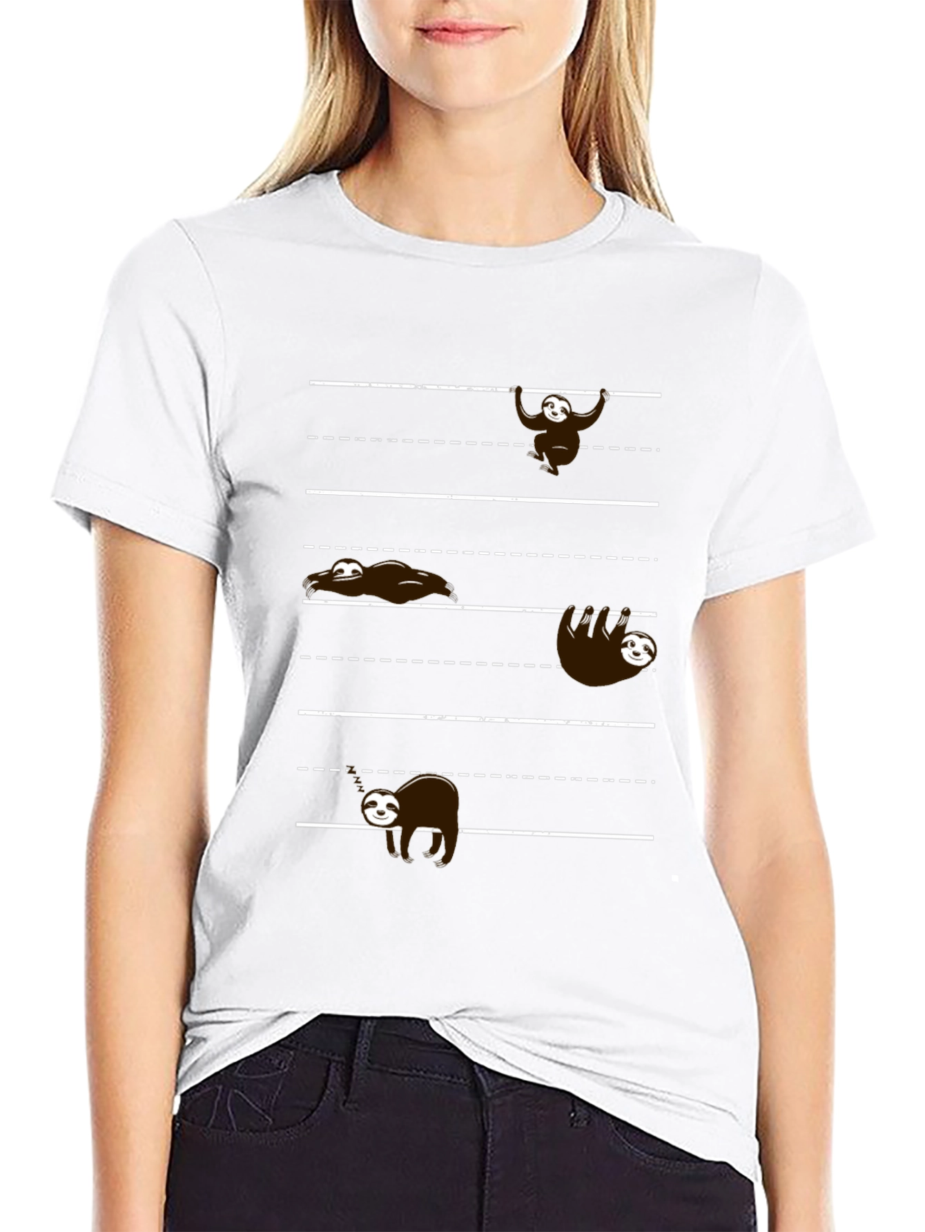 Sloth Line T-Shirt: Funny Animal Graphic Tee